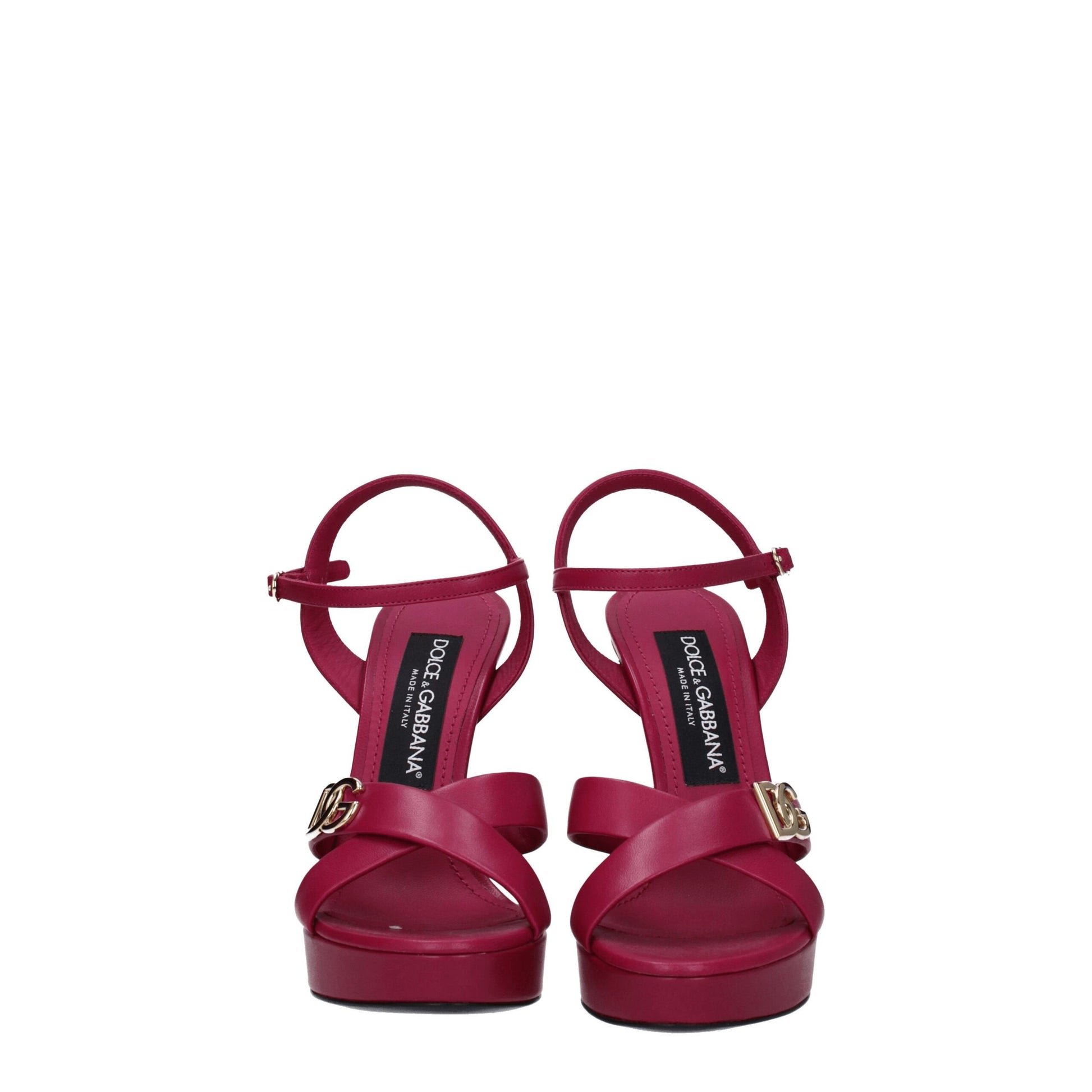 Dolce & Gabbana Pink Leather Platform Sandals Curated Luxury Accessories by Orvyn