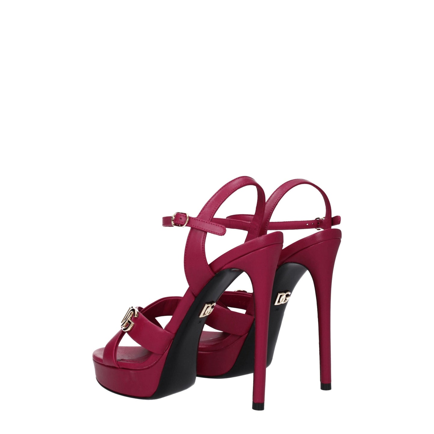 Dolce & Gabbana Pink Leather Platform Sandals Curated Luxury Accessories by Orvyn