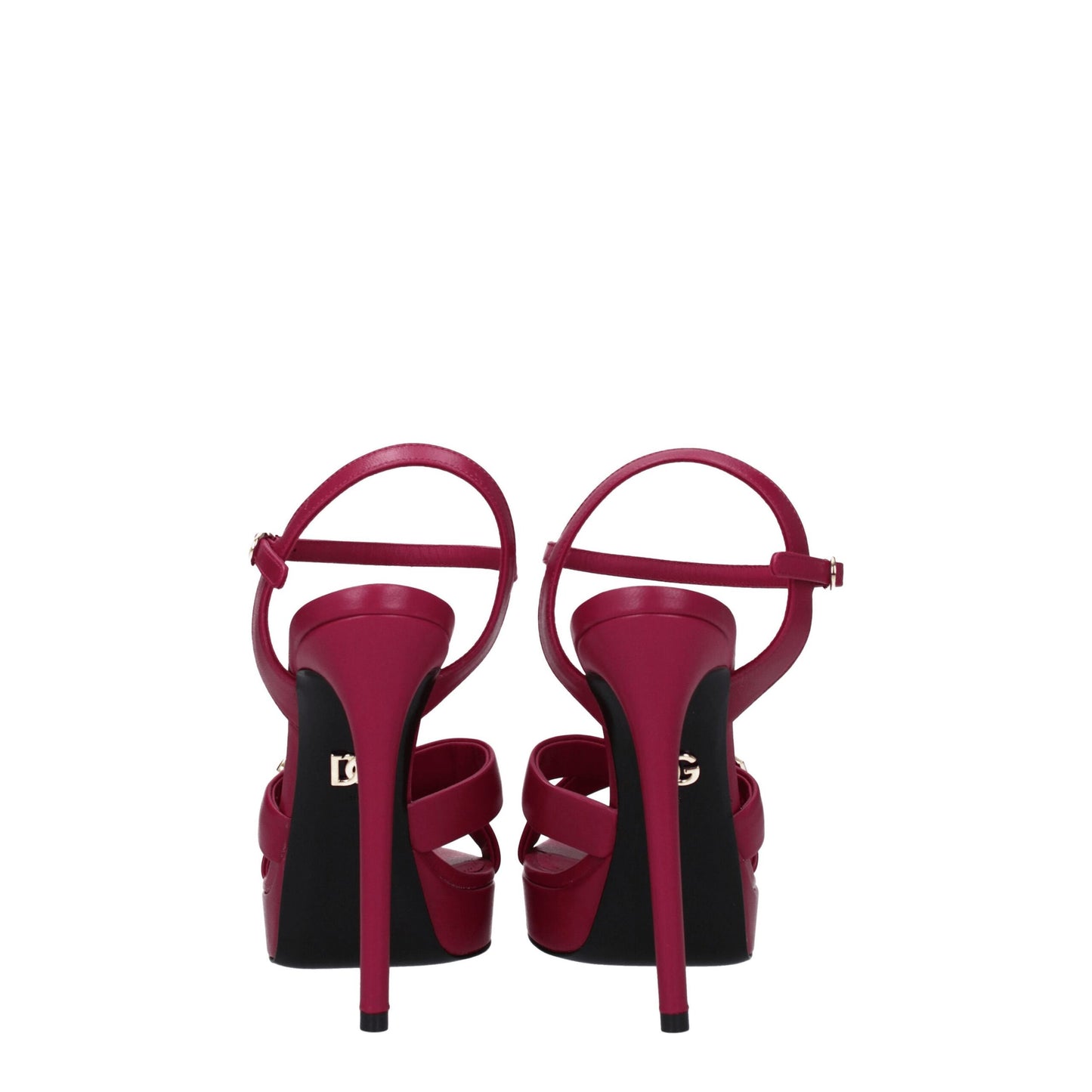 Dolce & Gabbana Pink Leather Platform Sandals Curated Luxury Accessories by Orvyn