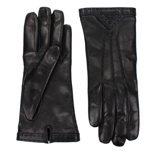 Prada Black Leather Gloves Curated Luxury Accessories by Orvyn
