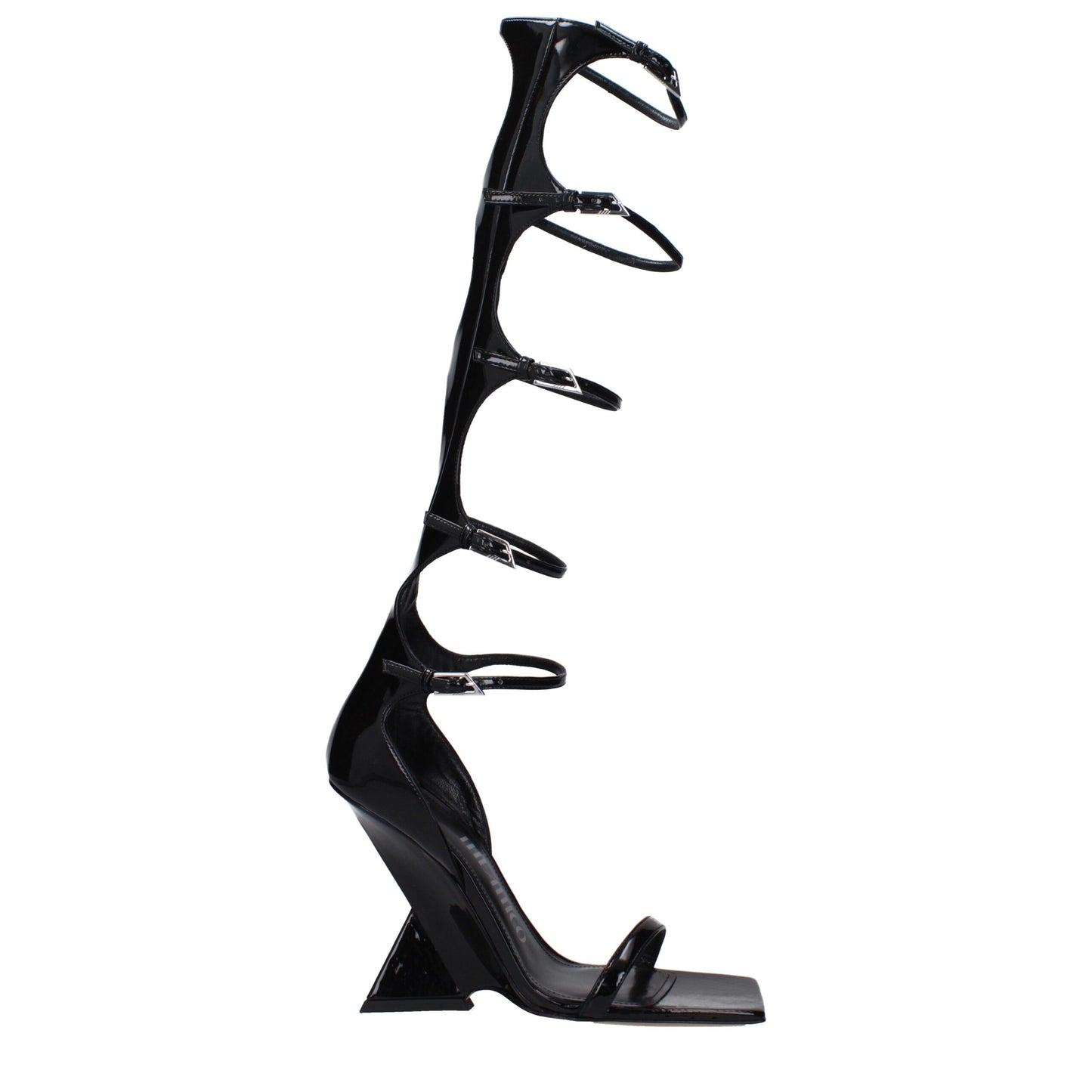 The Attico Black Leather Stiletto Heel Sandals Curated Luxury Accessories by Orvyn