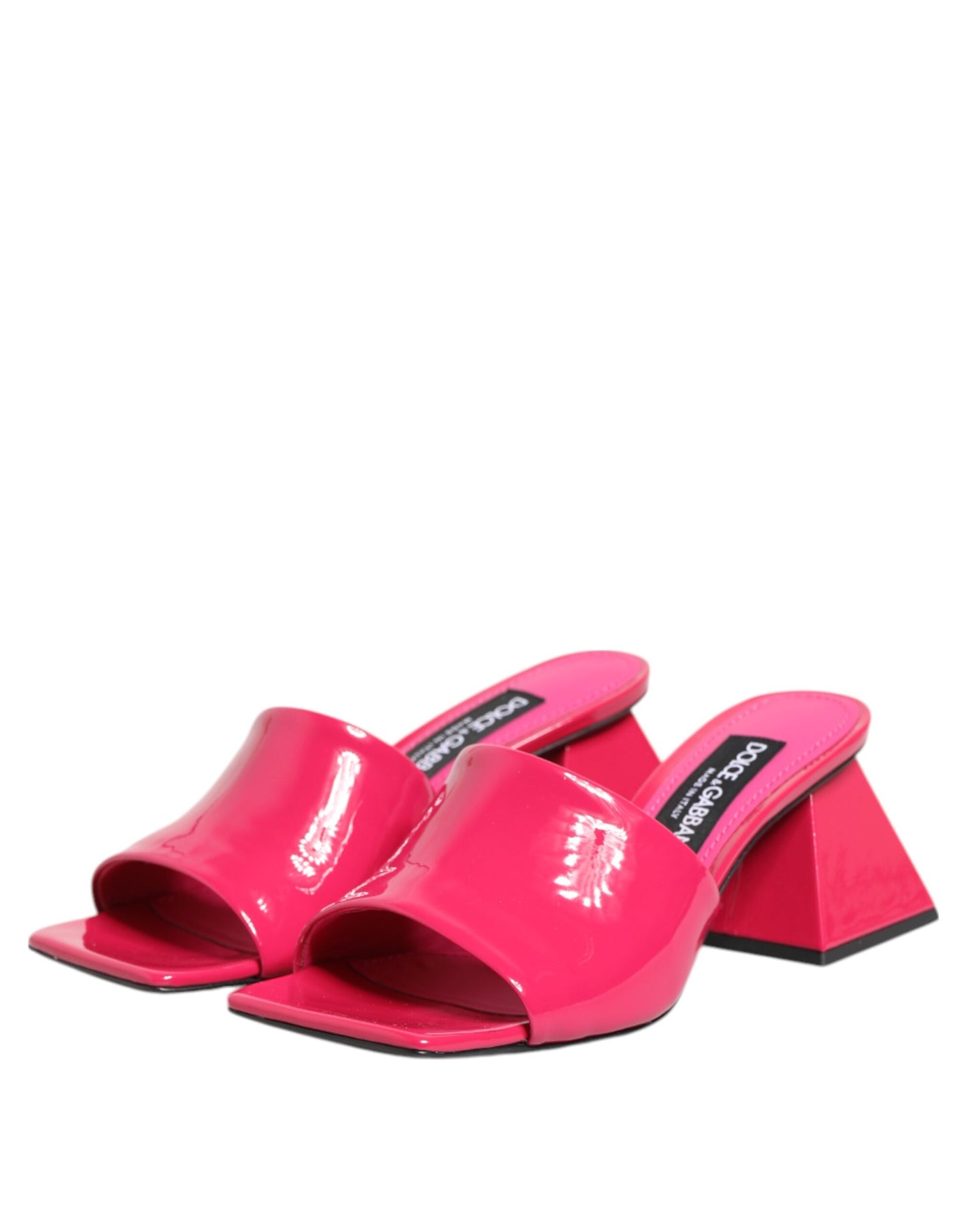 Dolce & Gabbana Pink Open Toe Block Heel Mules Sandals Shoes Curated Luxury Accessories by Orvyn