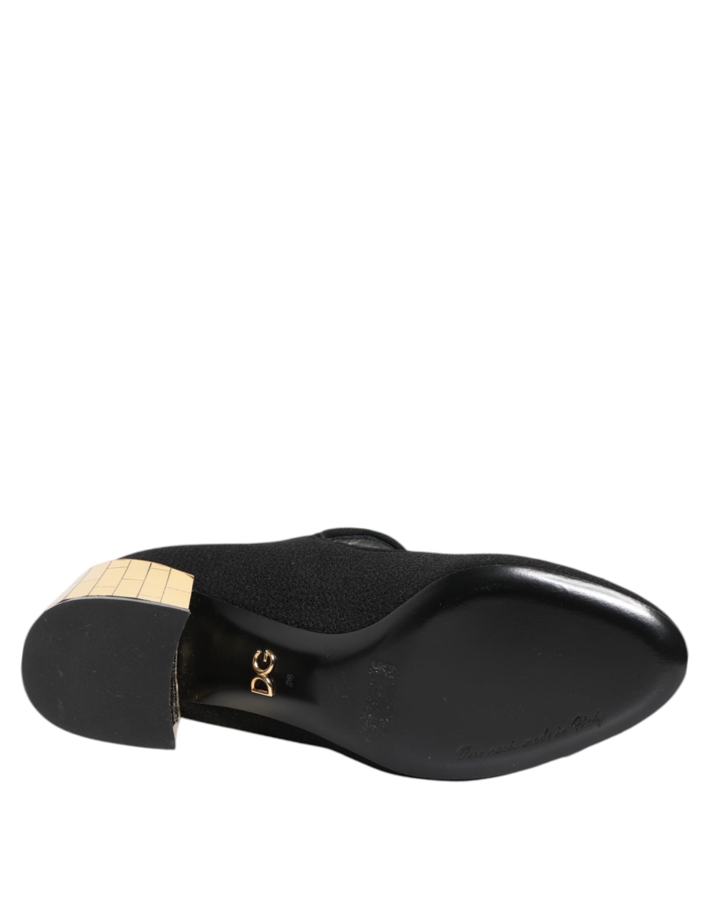 Dolce & Gabbana Black Flower Crystal Embellished Mary Jane Shoes Curated Luxury Accessories by Orvyn