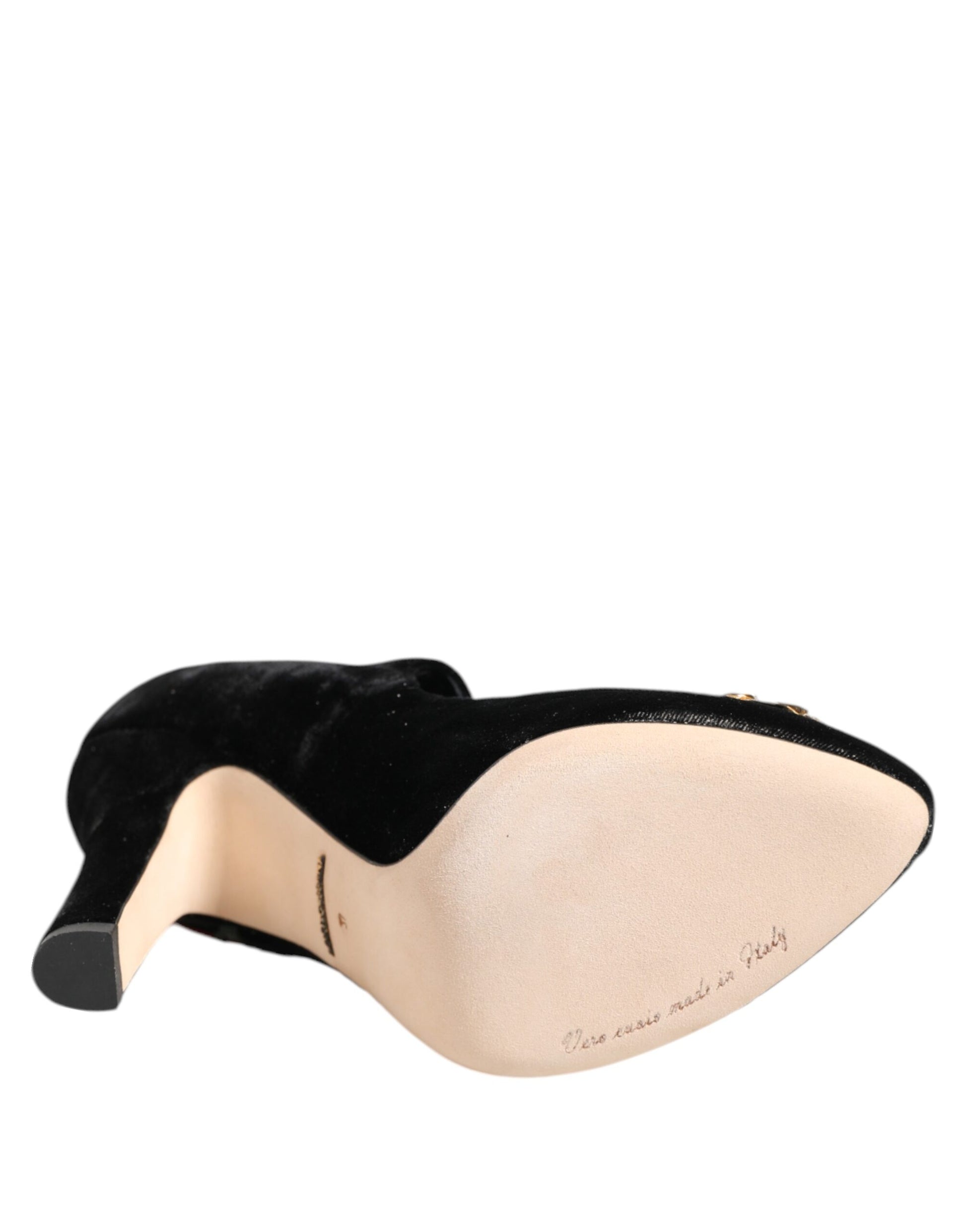 Dolce & Gabbana Black Roses Crystal Brooch Mary Jane Shoes Curated Luxury Accessories by Orvyn