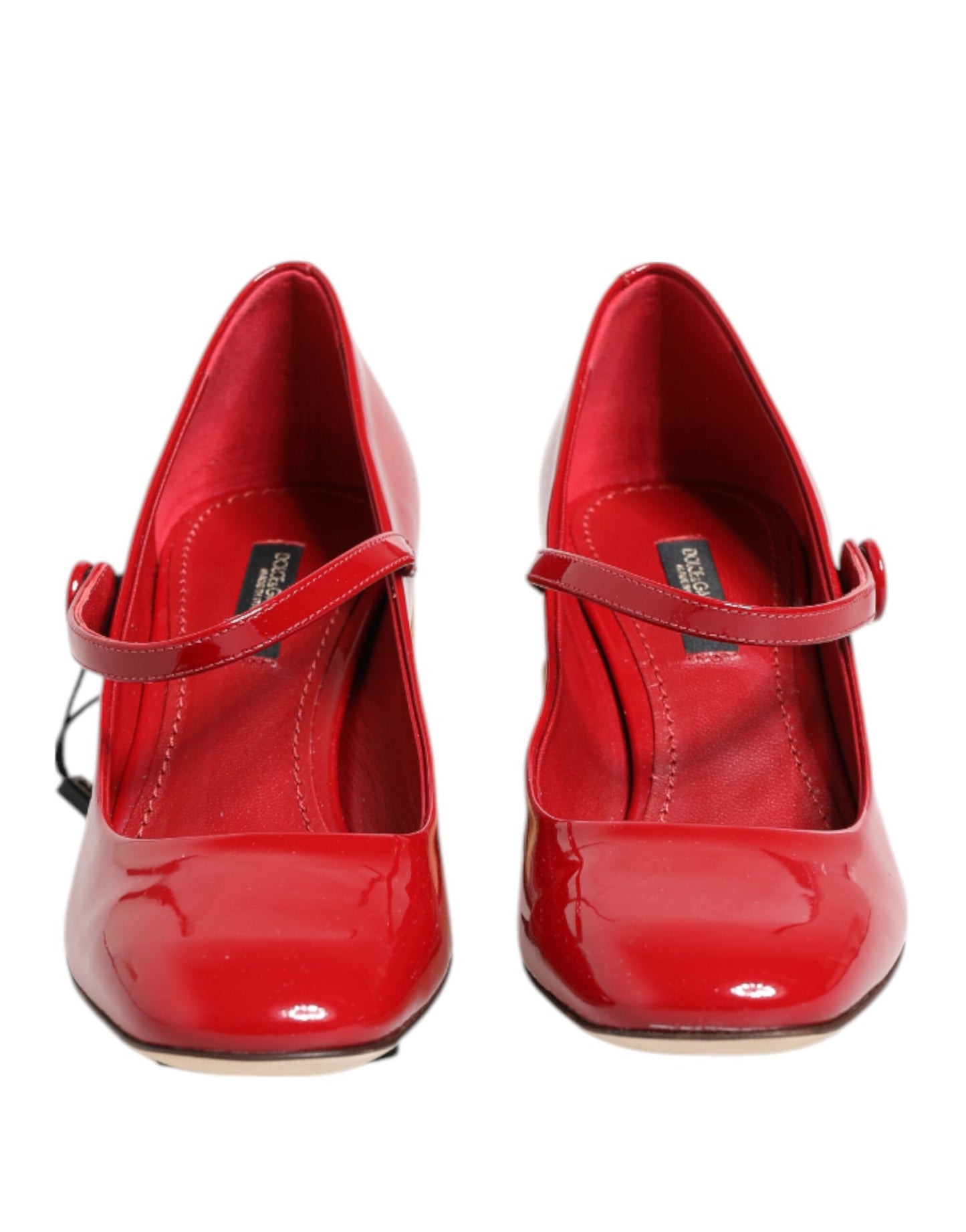 Dolce & Gabbana Red Leather DG Logo Heels Sandals Shoes Curated Luxury Accessories by Orvyn