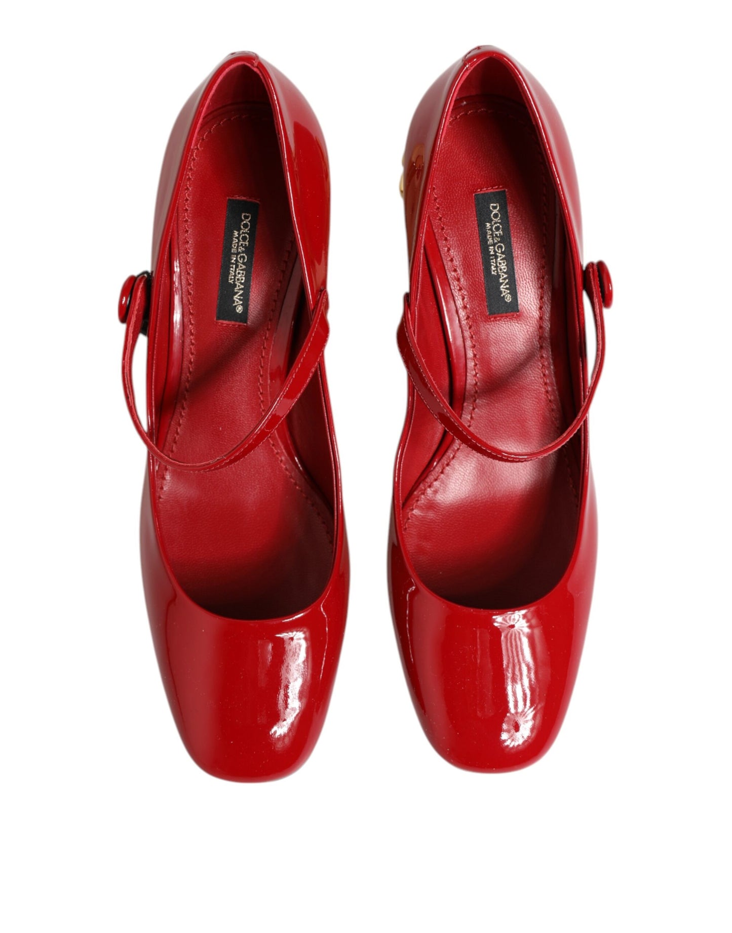 Dolce & Gabbana Red Leather DG Logo Heels Sandals Shoes Curated Luxury Accessories by Orvyn