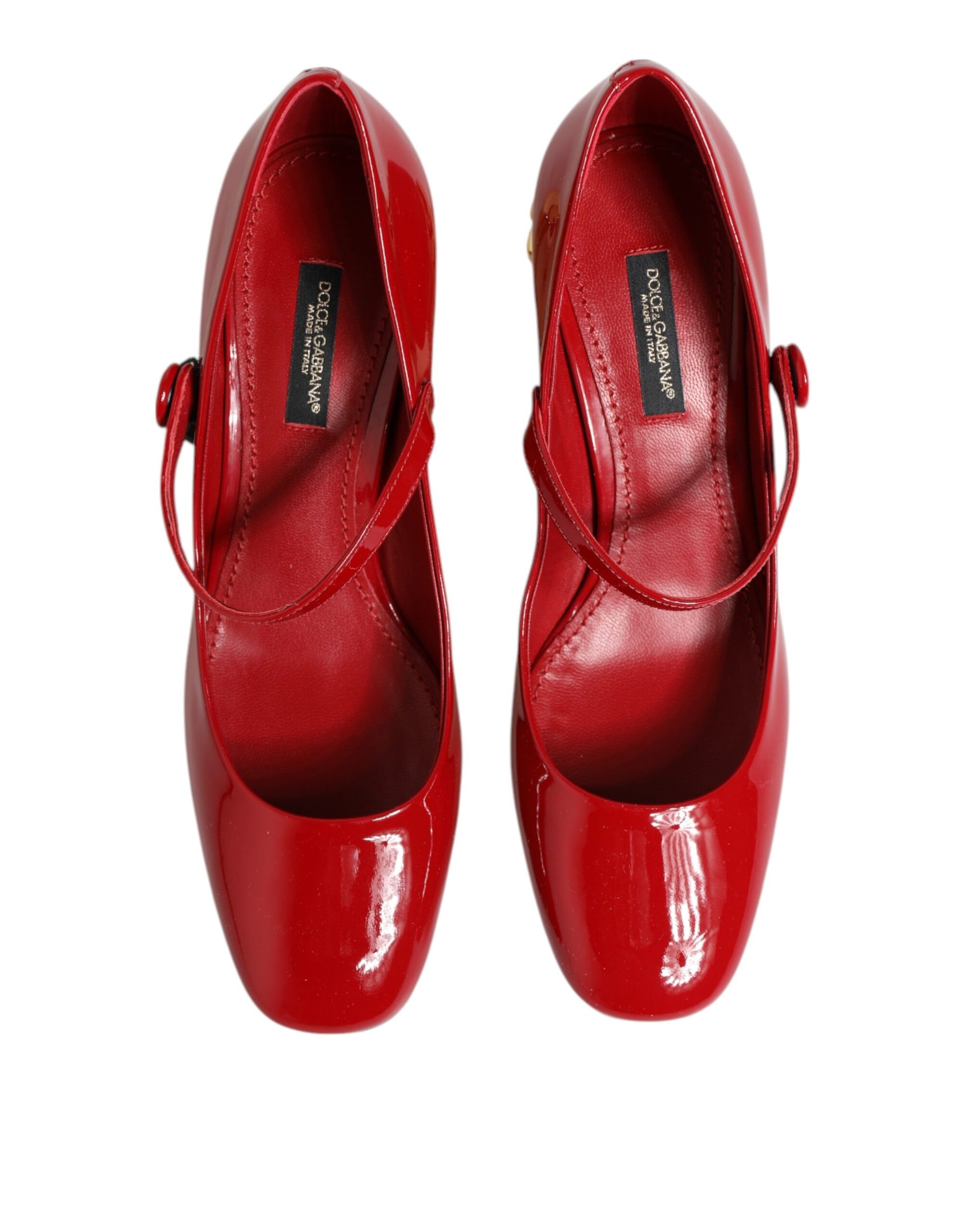 Dolce & Gabbana Red Leather DG Logo Heels Sandals Shoes Curated Luxury Accessories by Orvyn