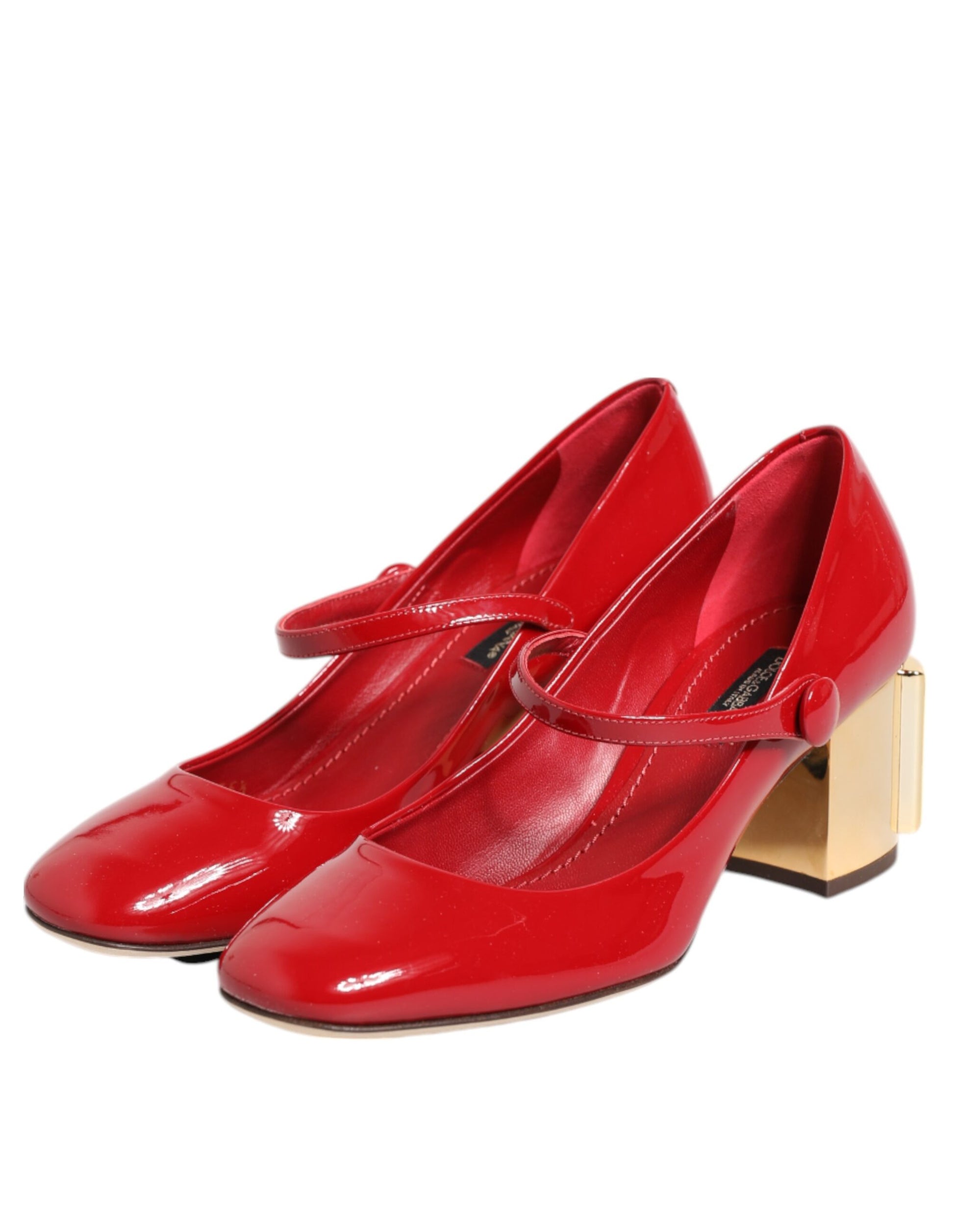 Dolce & Gabbana Red Leather DG Logo Heels Sandals Shoes Curated Luxury Accessories by Orvyn