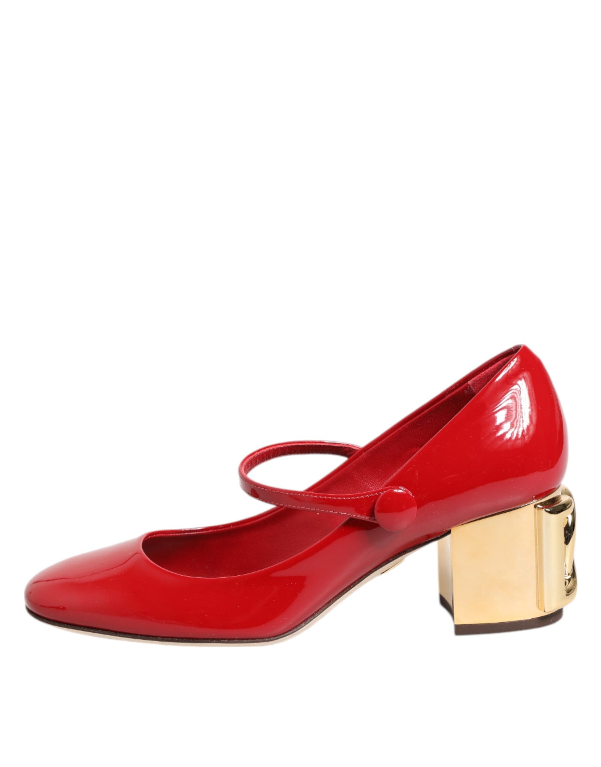 Dolce & Gabbana Red Leather DG Logo Heels Sandals Shoes Curated Luxury Accessories by Orvyn