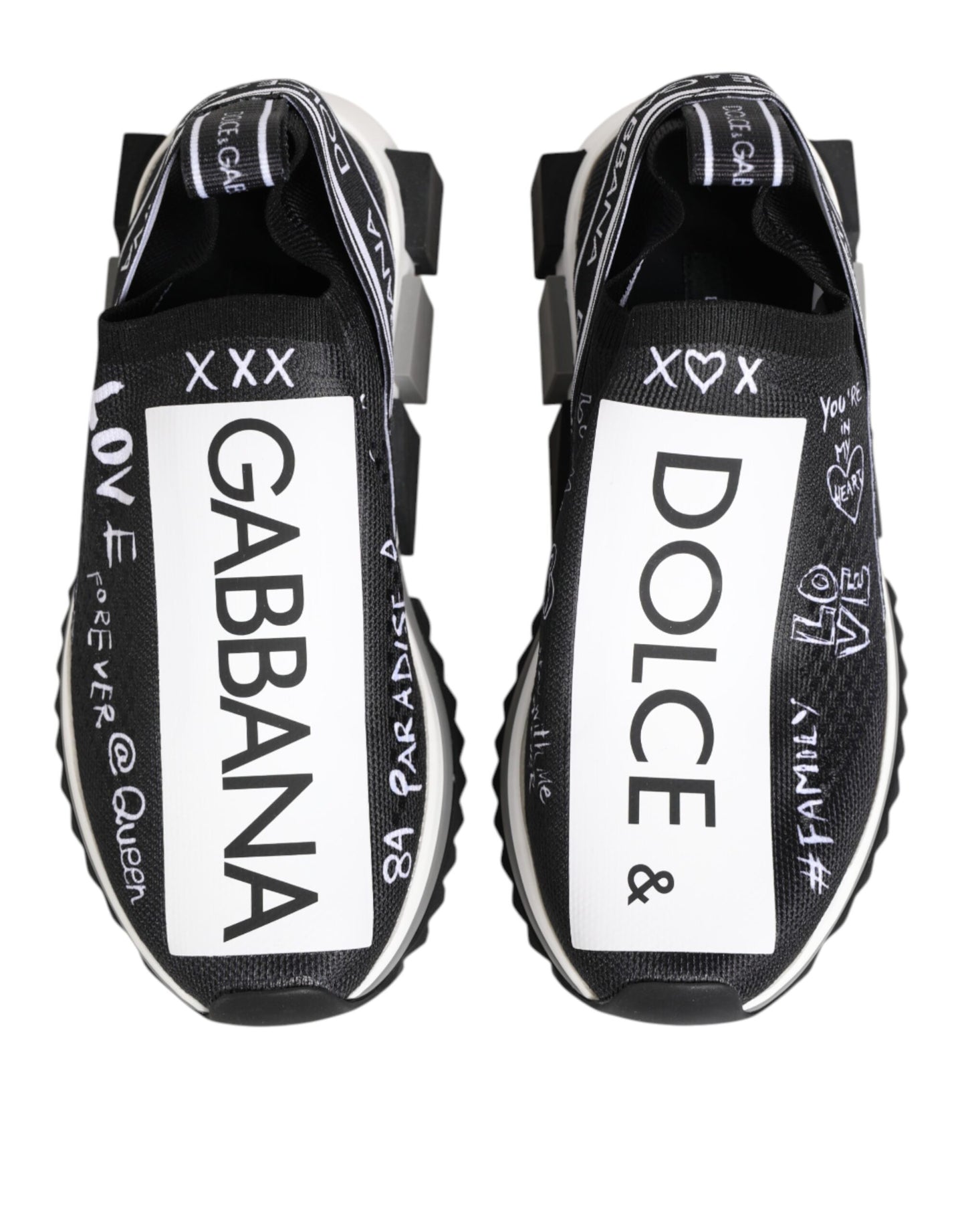 Dolce & Gabbana Black White Sorrento Low Top Sneakers Shoes Curated Luxury Accessories by Orvyn