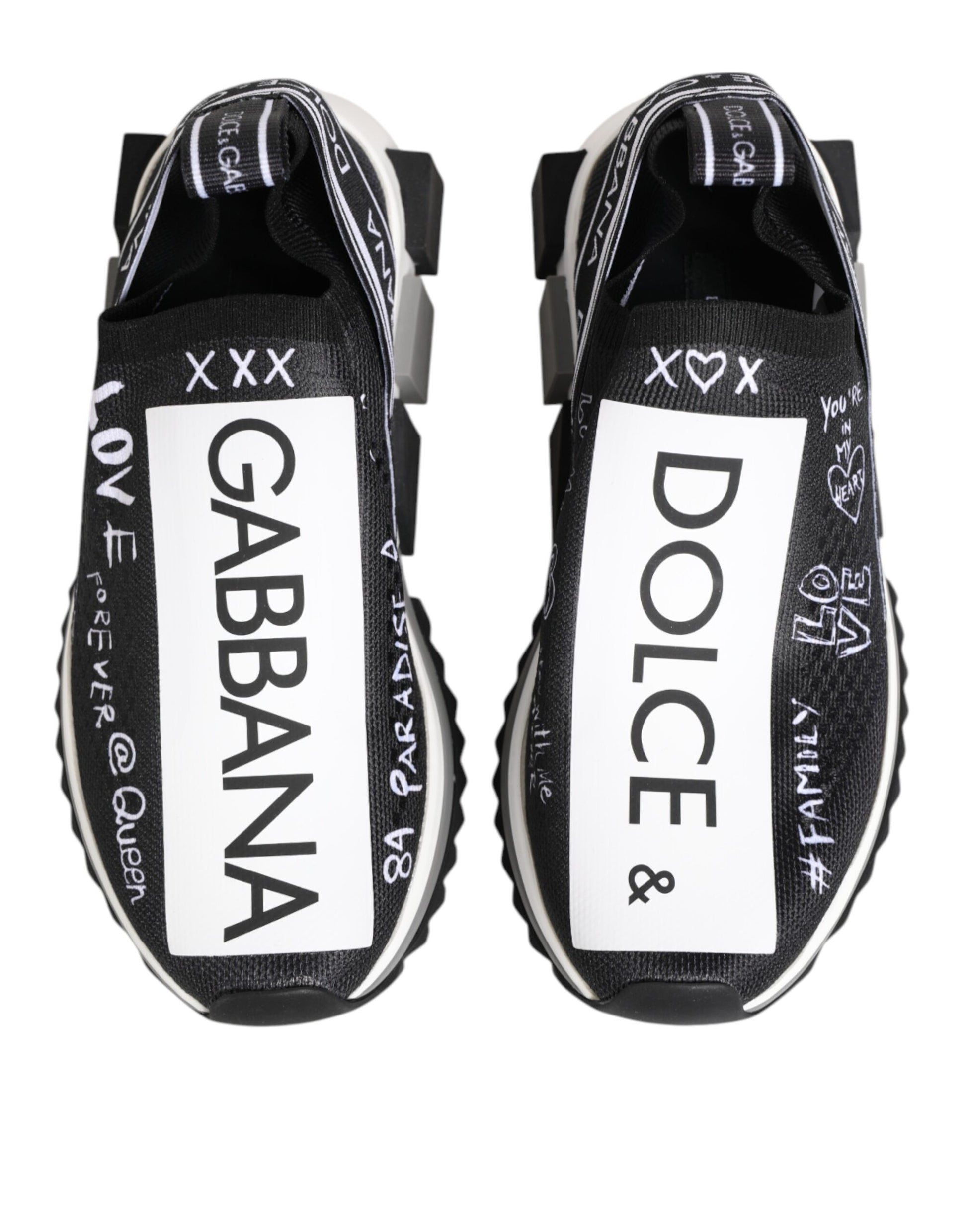 Dolce & Gabbana Black White Sorrento Low Top Sneakers Shoes Curated Luxury Accessories by Orvyn