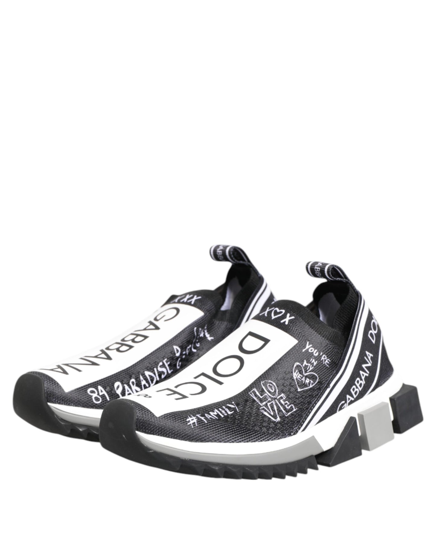 Dolce & Gabbana Black White Sorrento Low Top Sneakers Shoes Curated Luxury Accessories by Orvyn
