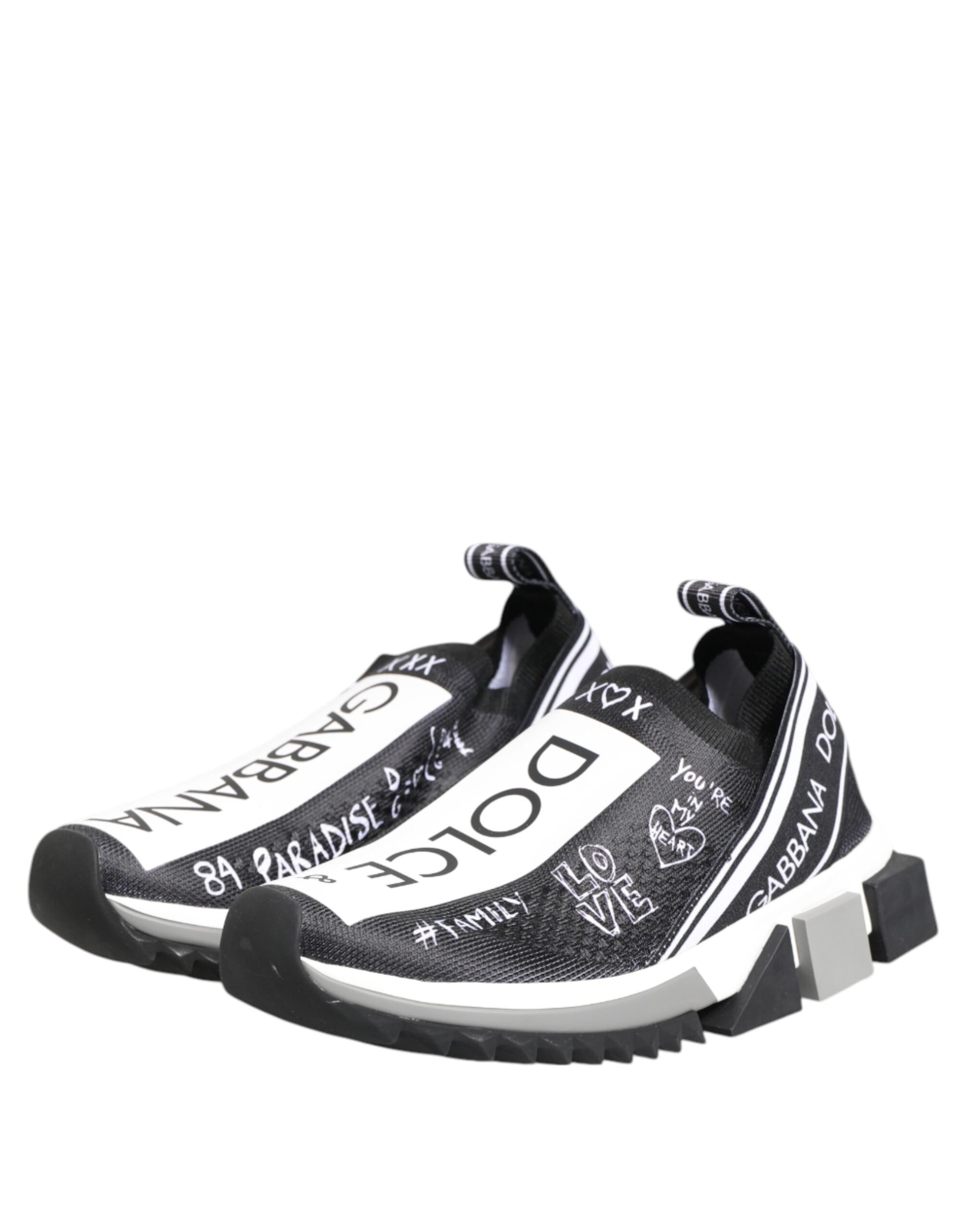 Dolce & Gabbana Black White Sorrento Low Top Sneakers Shoes Curated Luxury Accessories by Orvyn