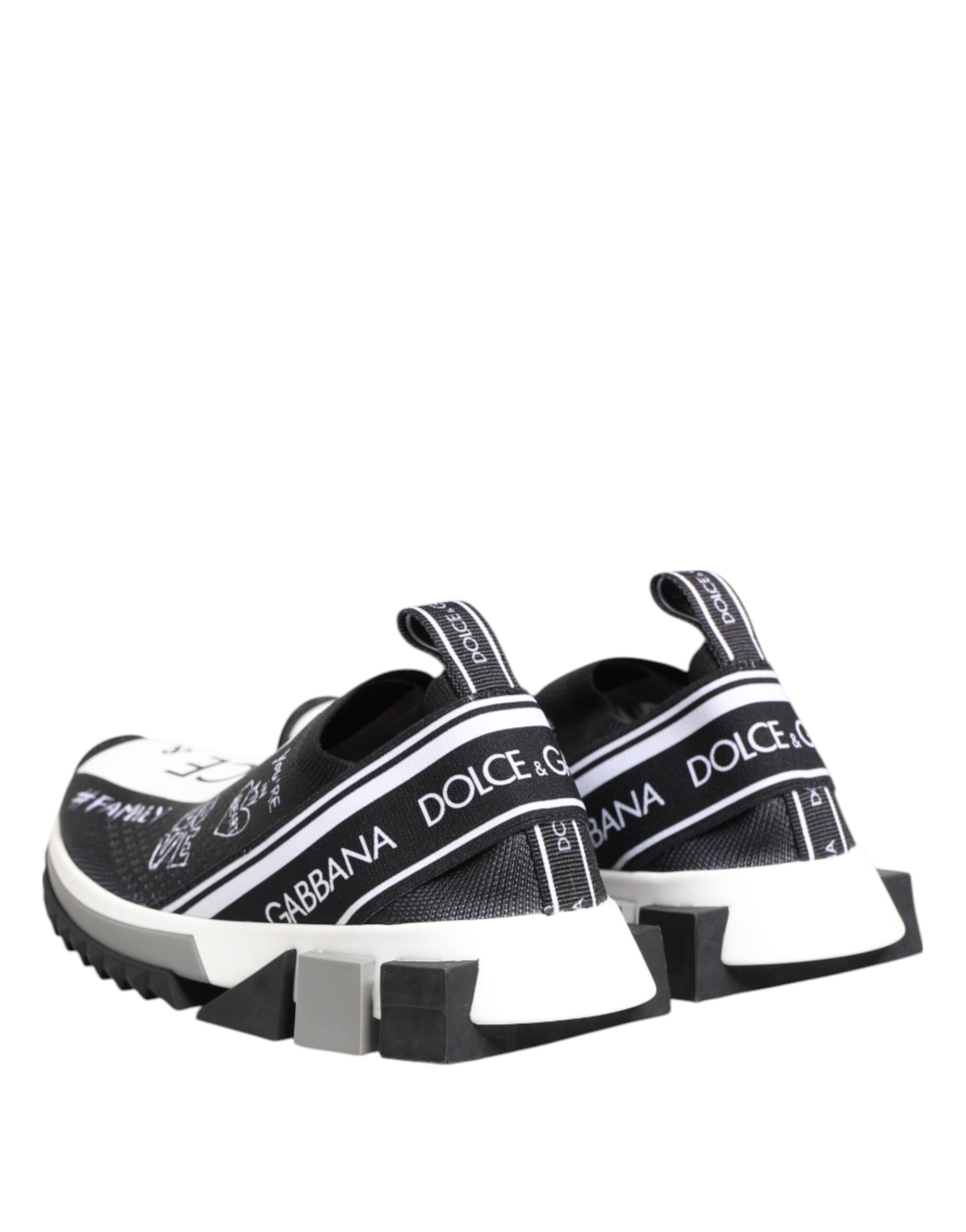Dolce & Gabbana Black White Sorrento Low Top Sneakers Shoes Curated Luxury Accessories by Orvyn