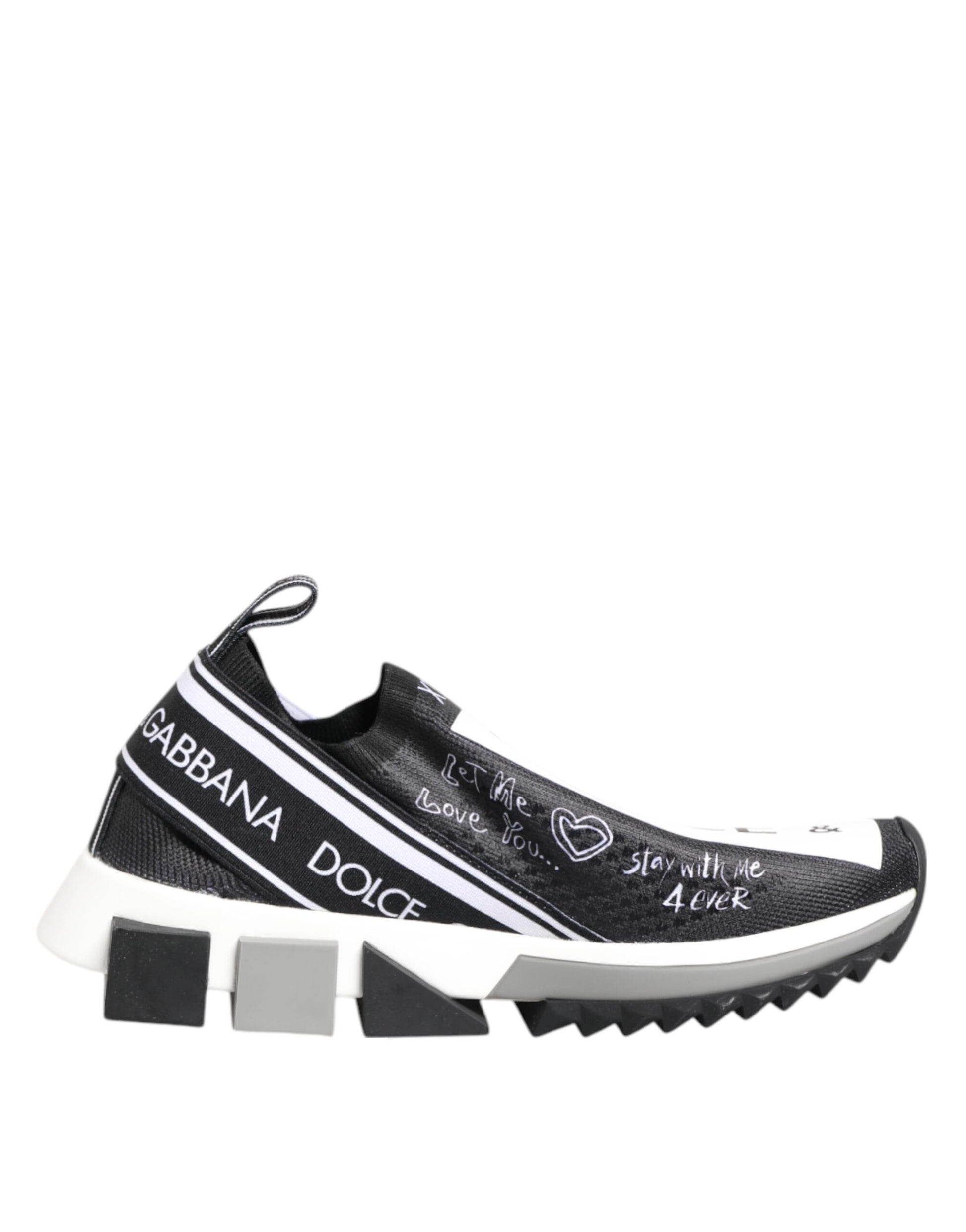 Dolce & Gabbana Black White Sorrento Low Top Sneakers Shoes Curated Luxury Accessories by Orvyn