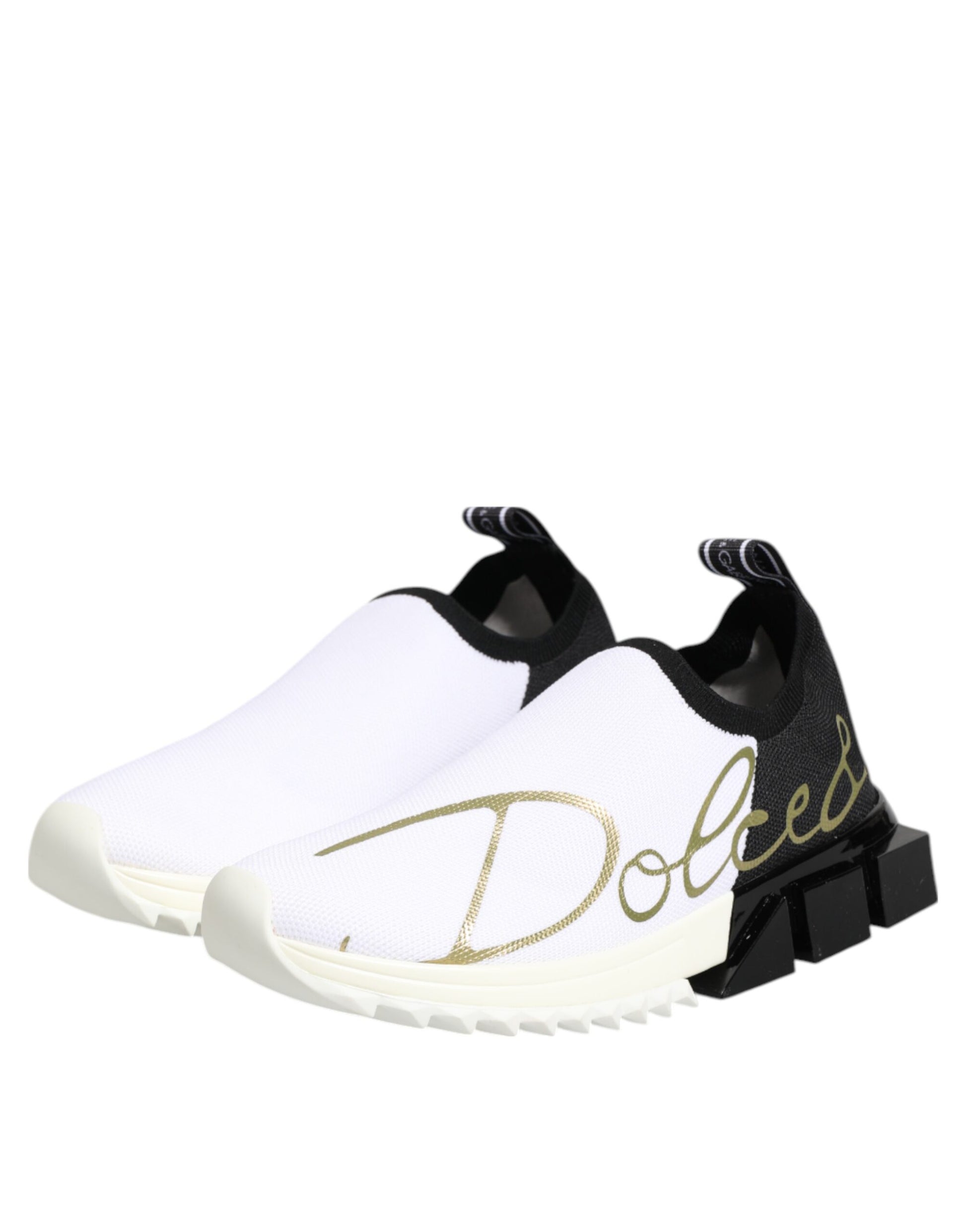 Dolce & Gabbana White Black Low Top Sorrento Sneakers Shoes Curated Luxury Accessories by Orvyn