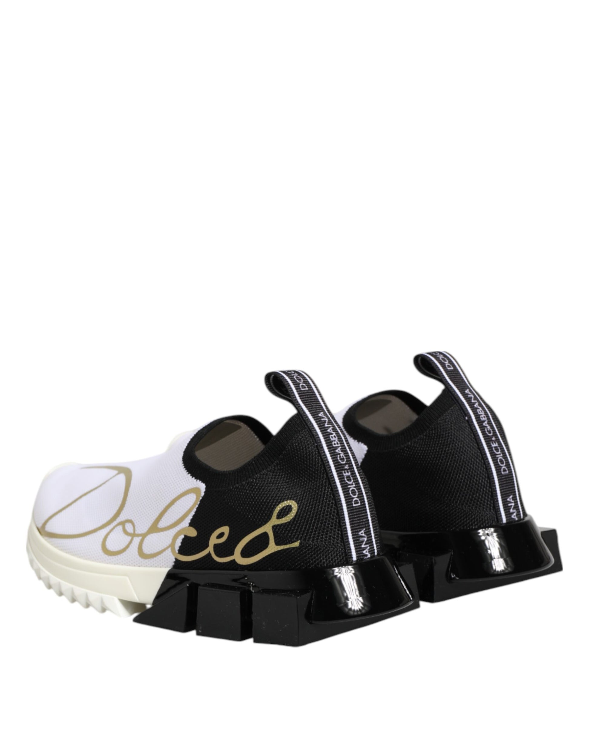Dolce & Gabbana White Black Low Top Sorrento Sneakers Shoes Curated Luxury Accessories by Orvyn