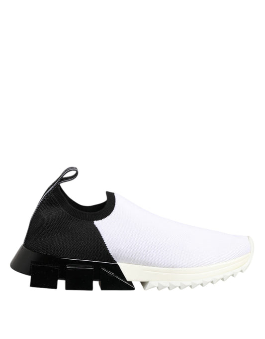 Dolce & Gabbana White Black Low Top Sorrento Sneakers Shoes Curated Luxury Accessories by Orvyn