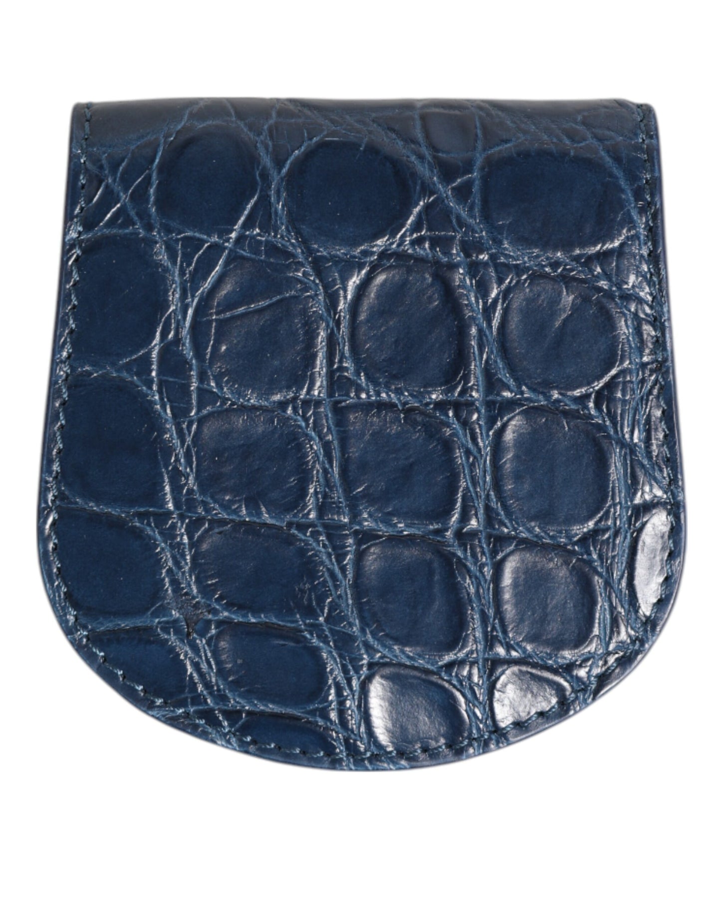 Dolce & Gabbana Blue Exotic Skin Coin Condom Case Holder Pocket Wallet Curated Luxury Accessories by Orvyn