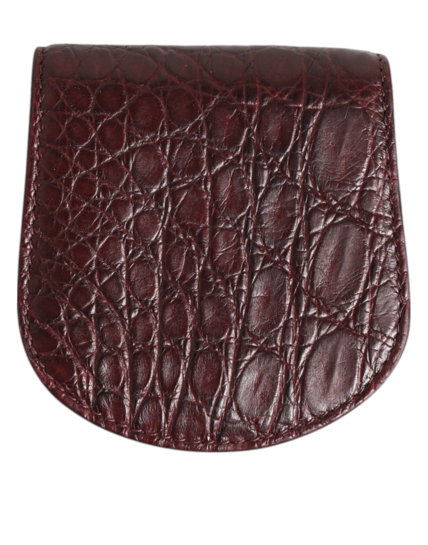 Dolce & Gabbana Burgundy Exotic Skin Coin Condom Case Holder Pocket Wallet Curated Luxury Accessories by Orvyn
