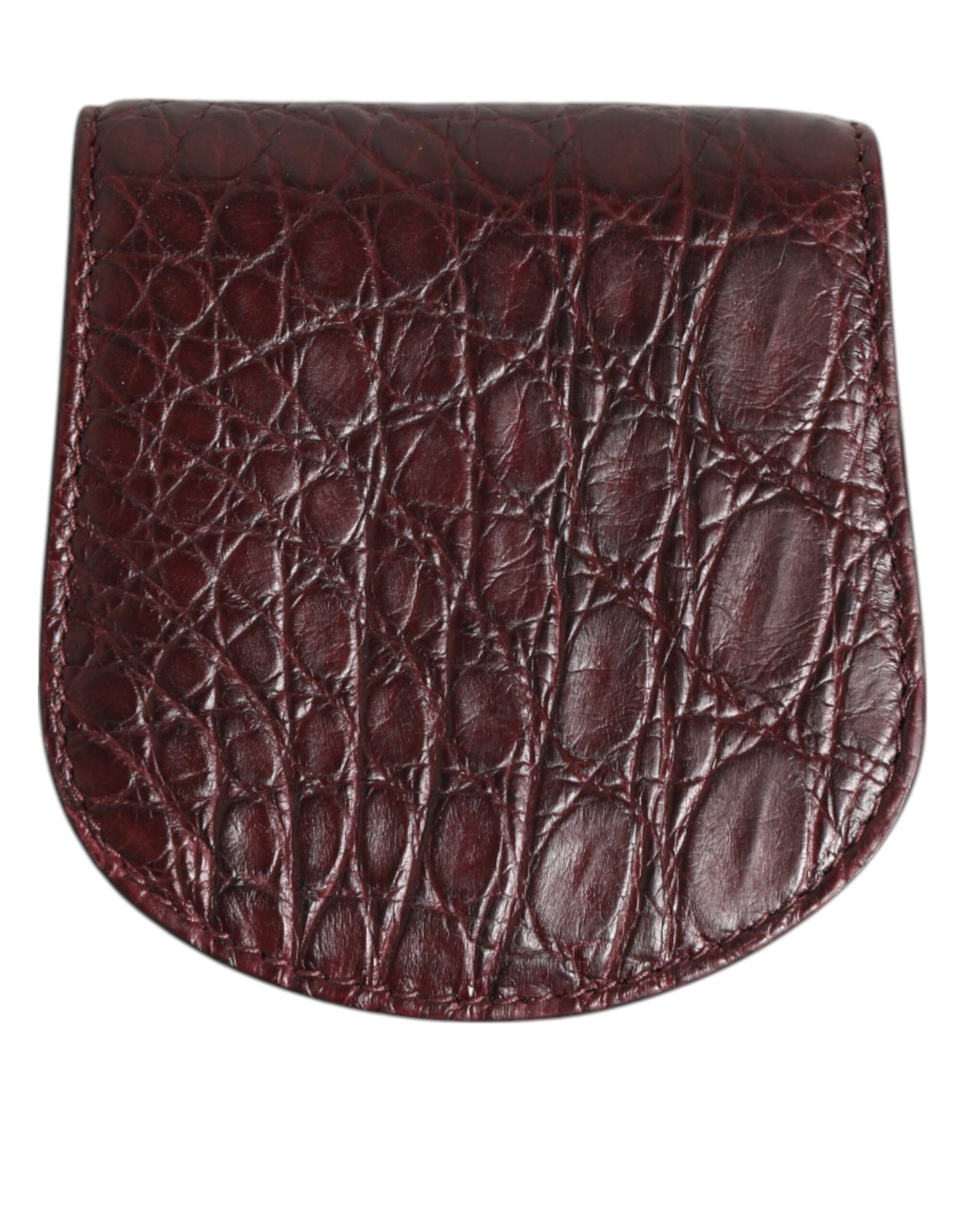 Dolce & Gabbana Burgundy Exotic Skin Coin Condom Case Holder Pocket Wallet Curated Luxury Accessories by Orvyn