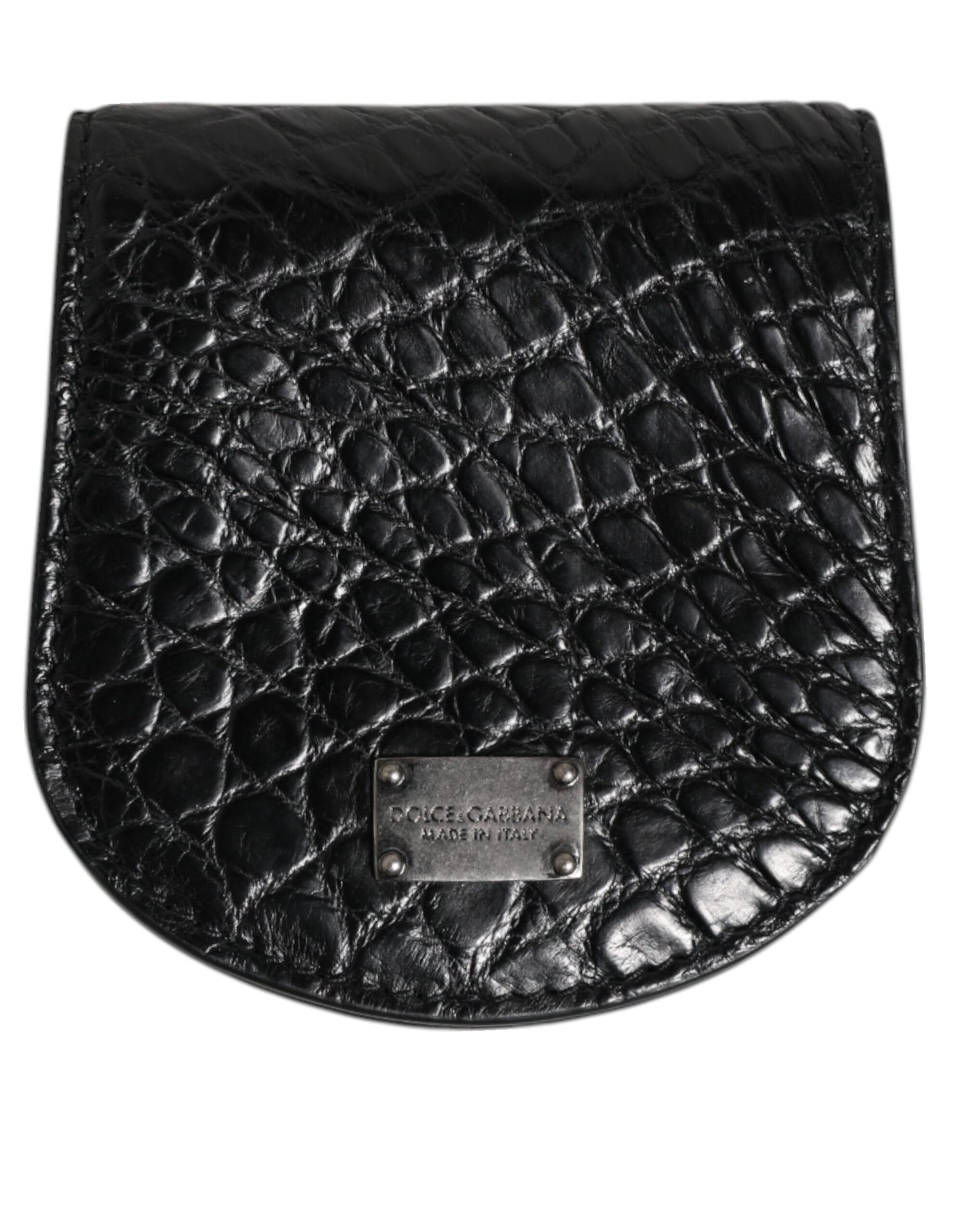 Dolce & Gabbana Black Exotic Skin Coin Condom Case Holder Pocket Wallet Curated Luxury Accessories by Orvyn