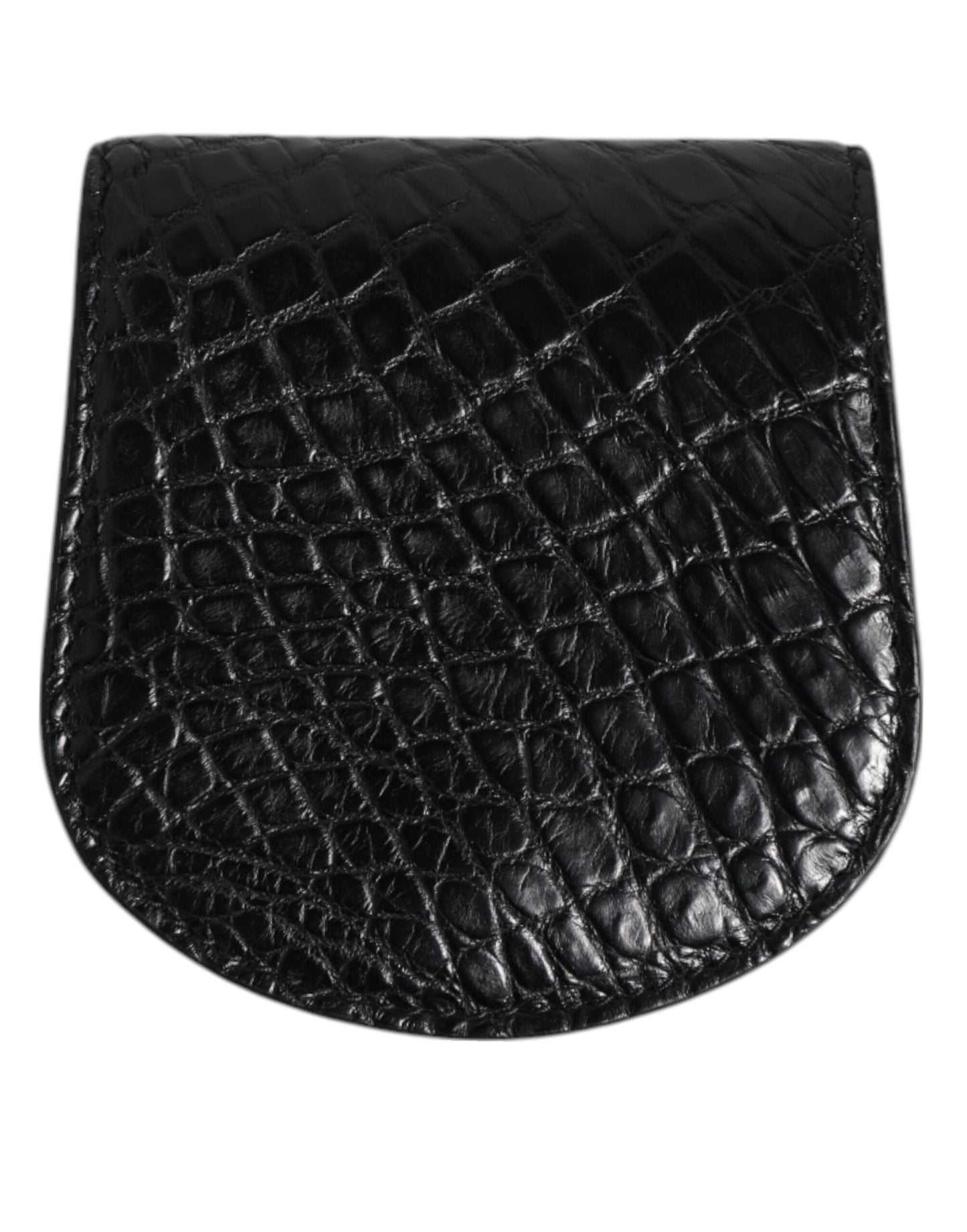 Dolce & Gabbana Black Exotic Skin Coin Condom Case Holder Pocket Wallet Curated Luxury Accessories by Orvyn