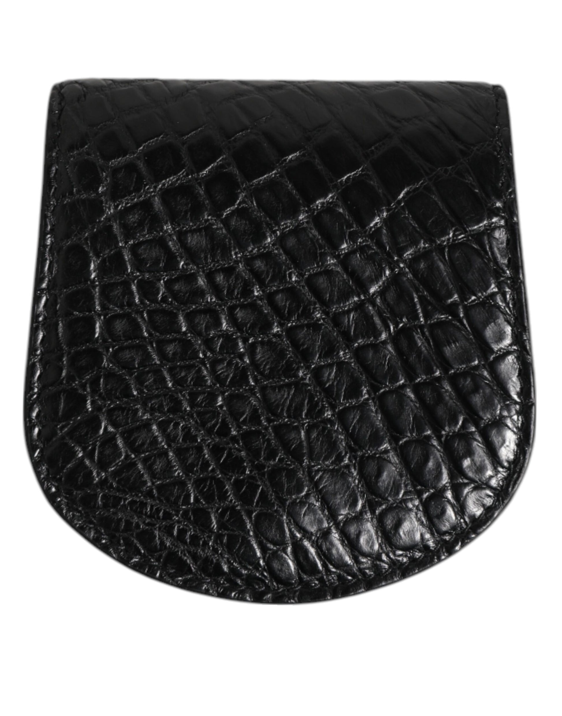 Dolce & Gabbana Black Exotic Skin Coin Condom Case Holder Pocket Wallet Curated Luxury Accessories by Orvyn