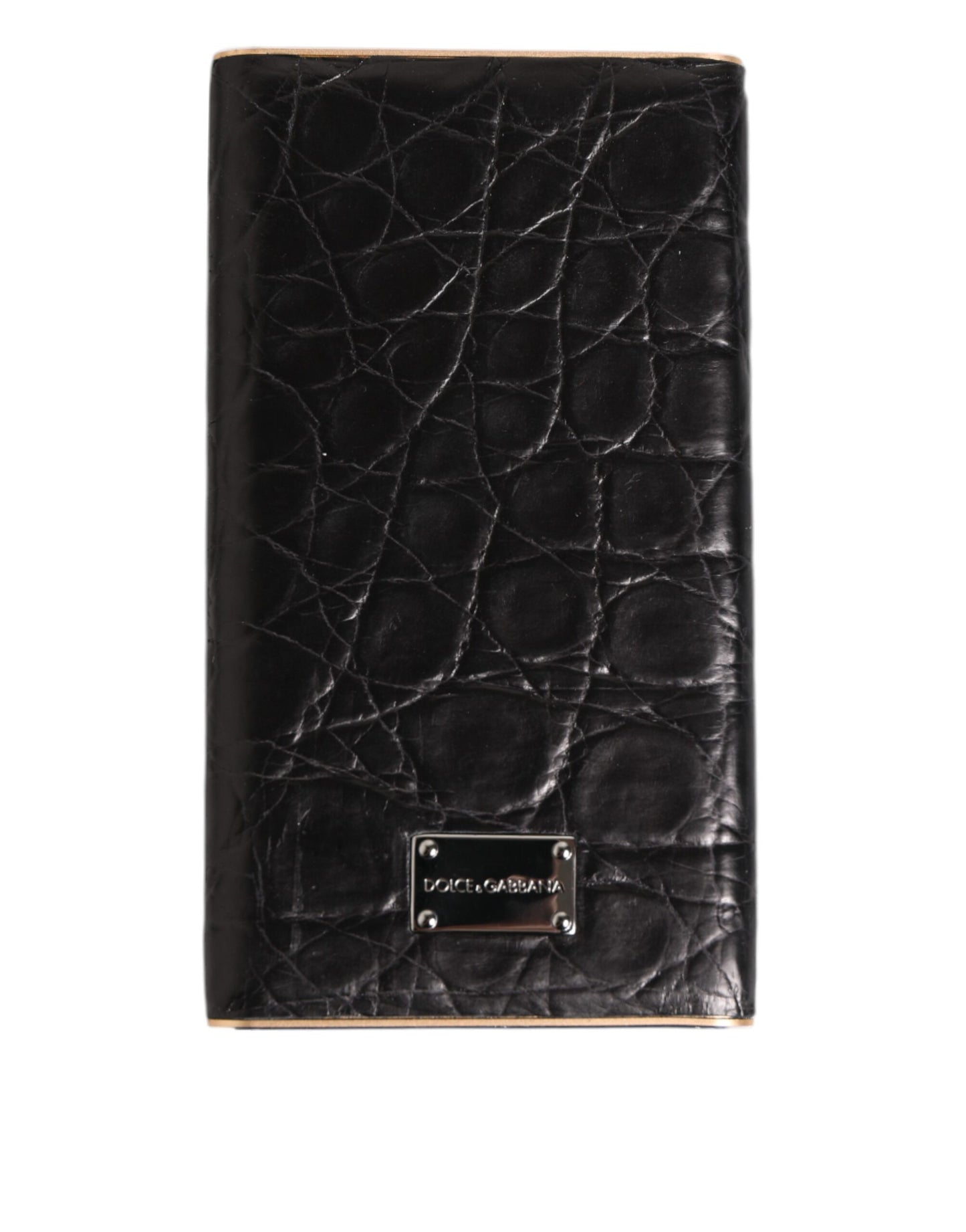 Dolce & Gabbana Black Leather Exotic Skin 3000mAh Power Bank Charger USB schwarz