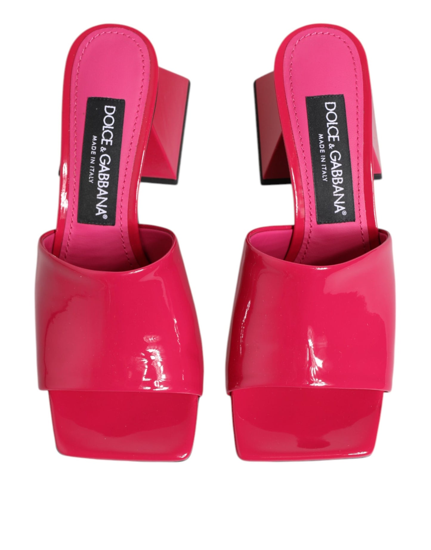 Dolce & Gabbana Pink Open Toe Block Heel Mules Sandals Shoes Curated Luxury Accessories by Orvyn