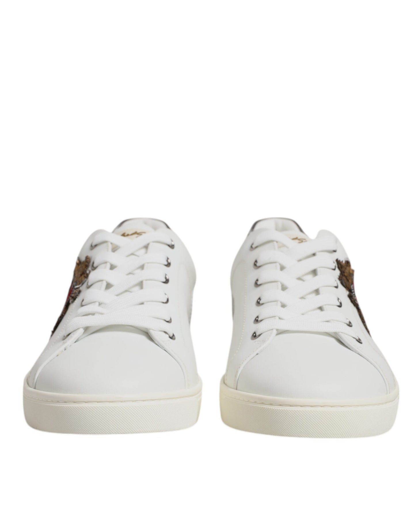 Dolce & Gabbana White Sacred Heart Men Low Top Sneakers Shoes Curated Luxury Accessories by Orvyn