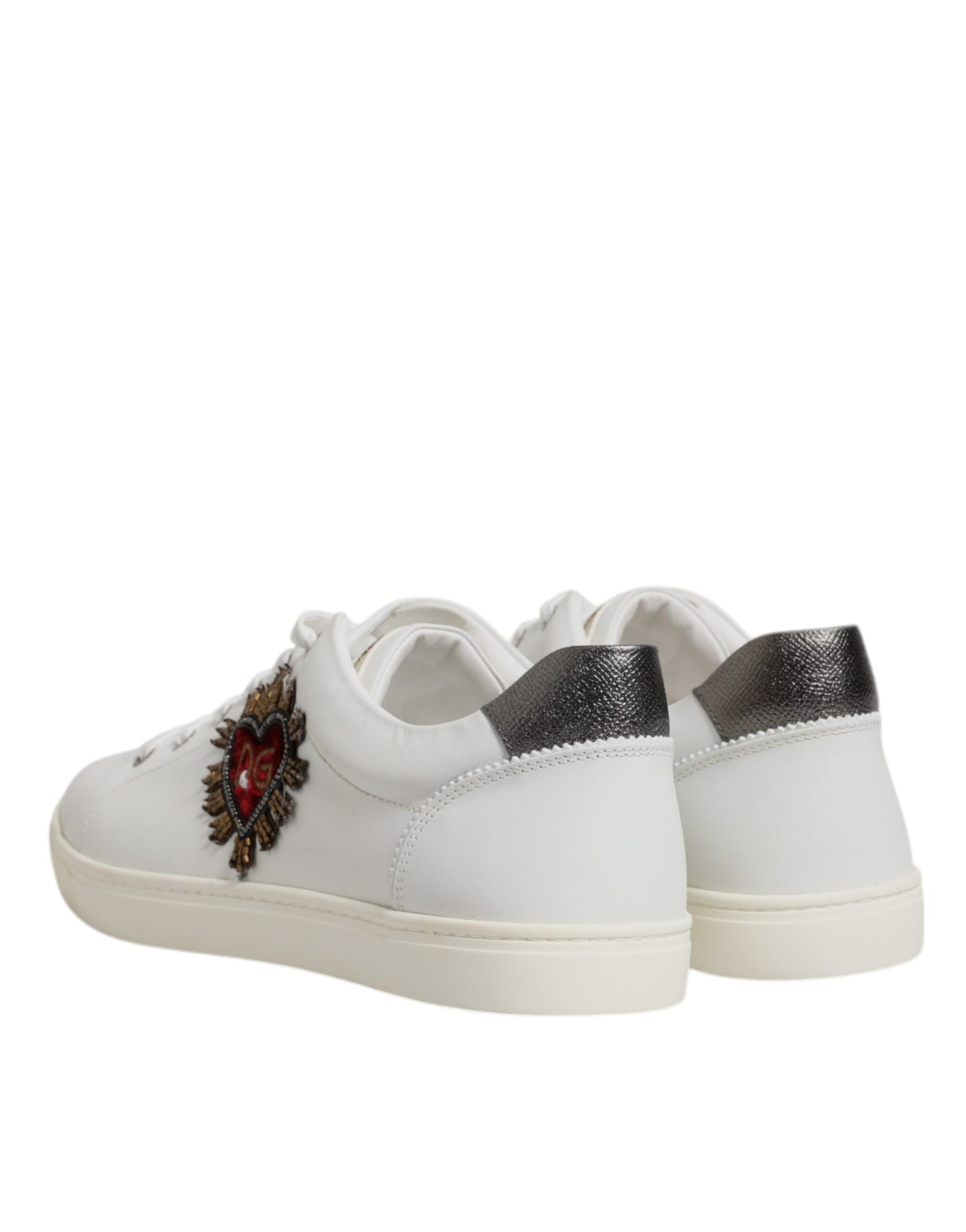 Dolce & Gabbana White Sacred Heart Men Low Top Sneakers Shoes Curated Luxury Accessories by Orvyn
