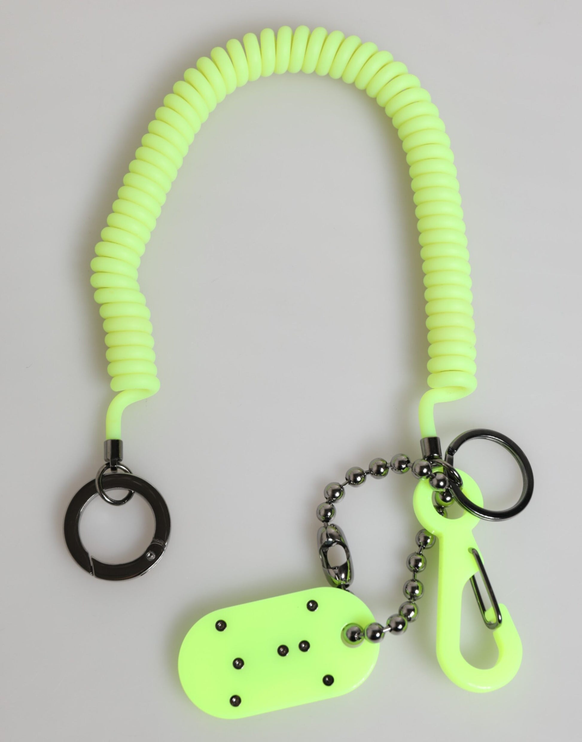 Dolce & Gabbana Green Springy Key Holder DG Logo Men's Keychain Keyring Curated Luxury Accessories by Orvyn