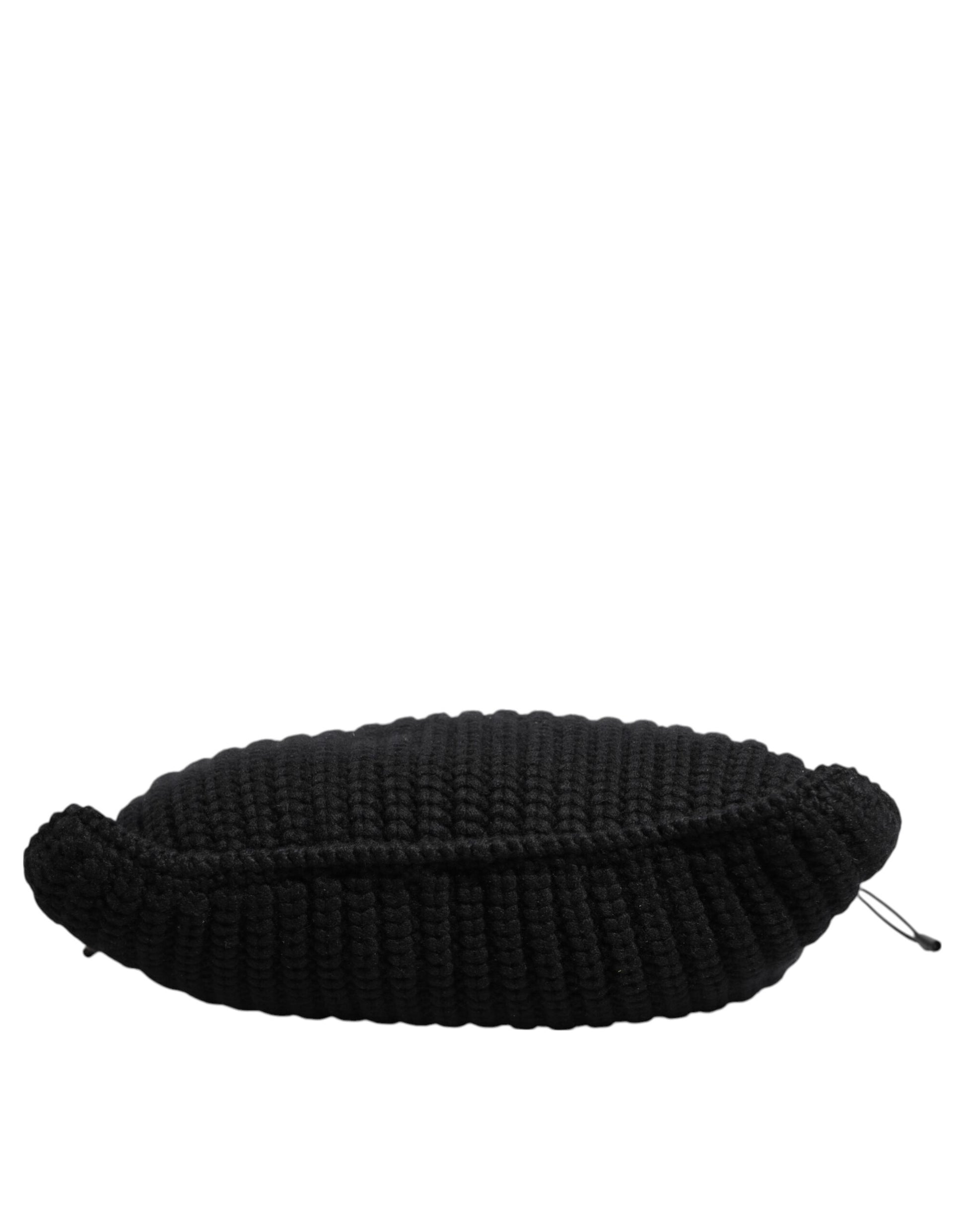 Dolce & Gabbana Black Cashmere Knitted Leather Shoulder Women Borse Bag Curated Luxury Accessories by Orvyn