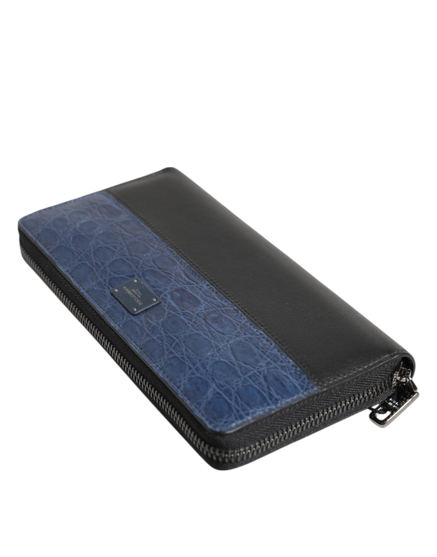 Dolce & Gabbana Black Blue Exotic Leather Men Continental Clutch Wallet Curated Luxury Accessories by Orvyn