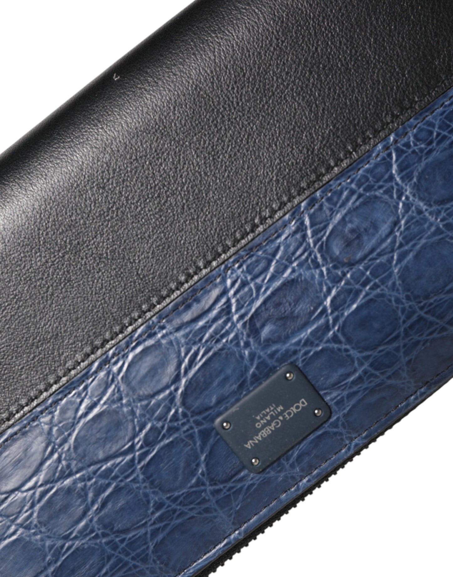 Dolce & Gabbana Black Blue Exotic Leather Men Continental Clutch Wallet Curated Luxury Accessories by Orvyn