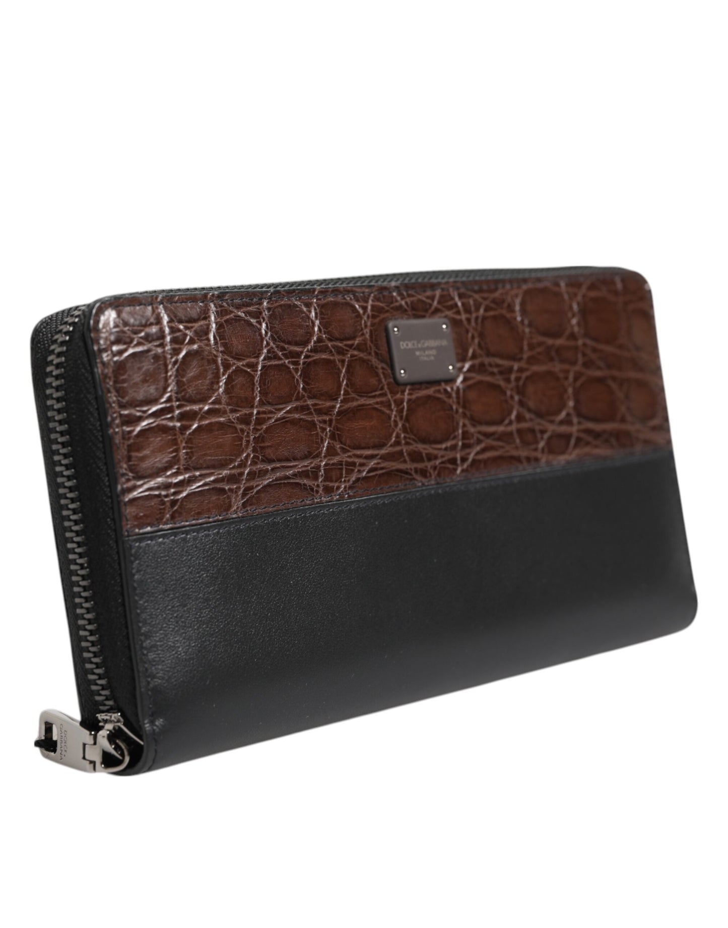 Dolce & Gabbana Black Brown Exotic Leather Men Continental Clutch Wallet Curated Luxury Accessories by Orvyn