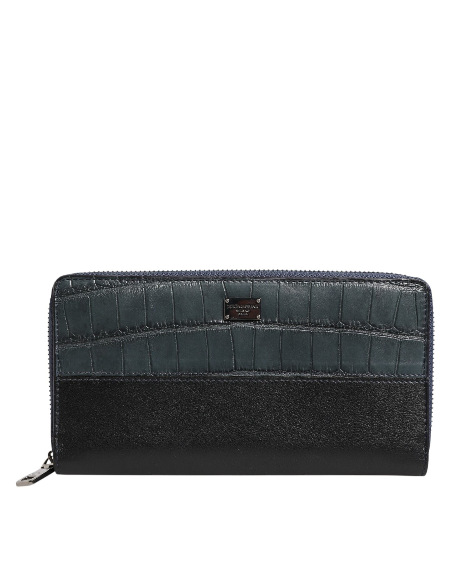 Dolce & Gabbana Black Blue Exotic Leather Men Continental Clutch Wallet Curated Luxury Accessories by Orvyn