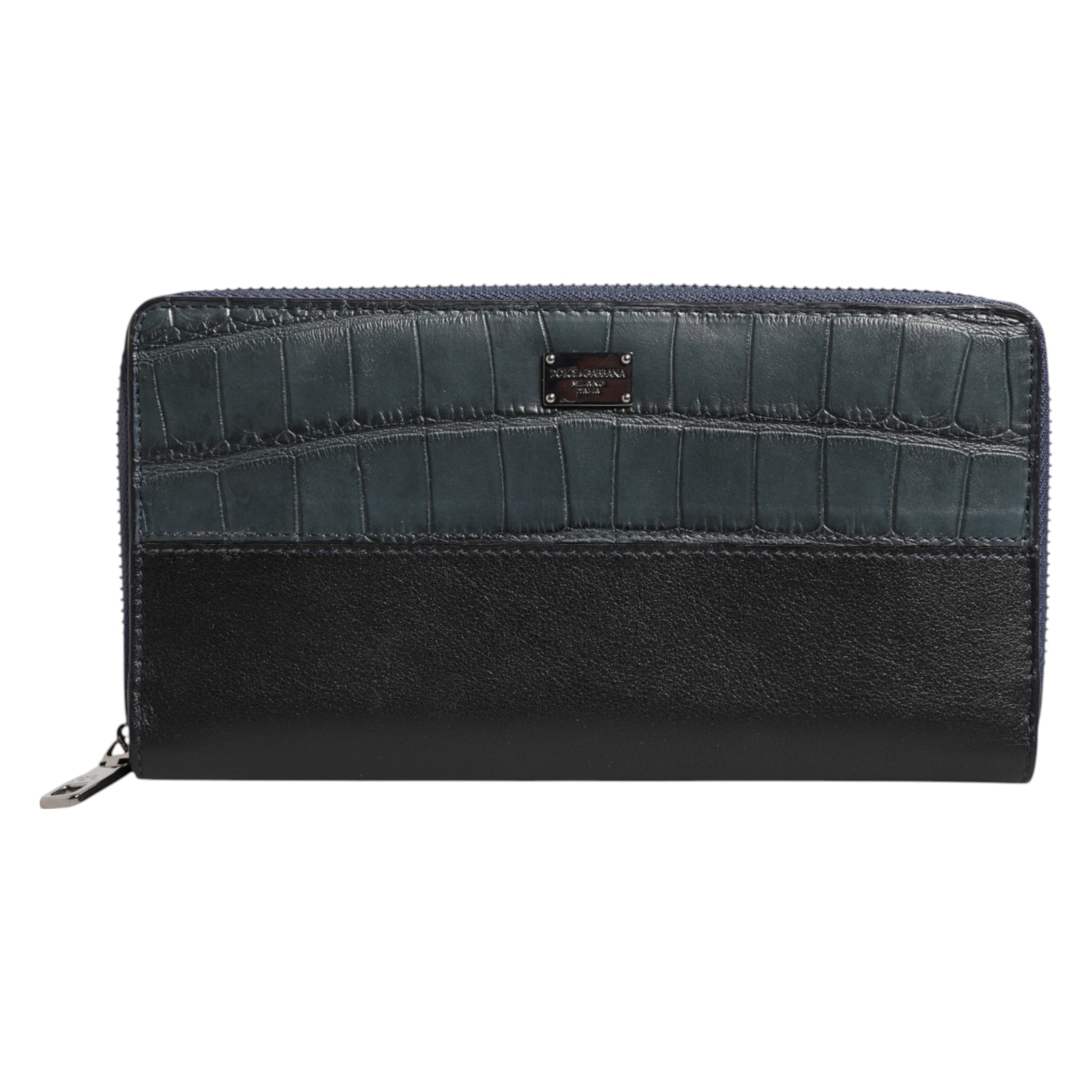 Dolce & Gabbana Black Blue Exotic Leather Men Continental Clutch Wallet Curated Luxury Accessories by Orvyn