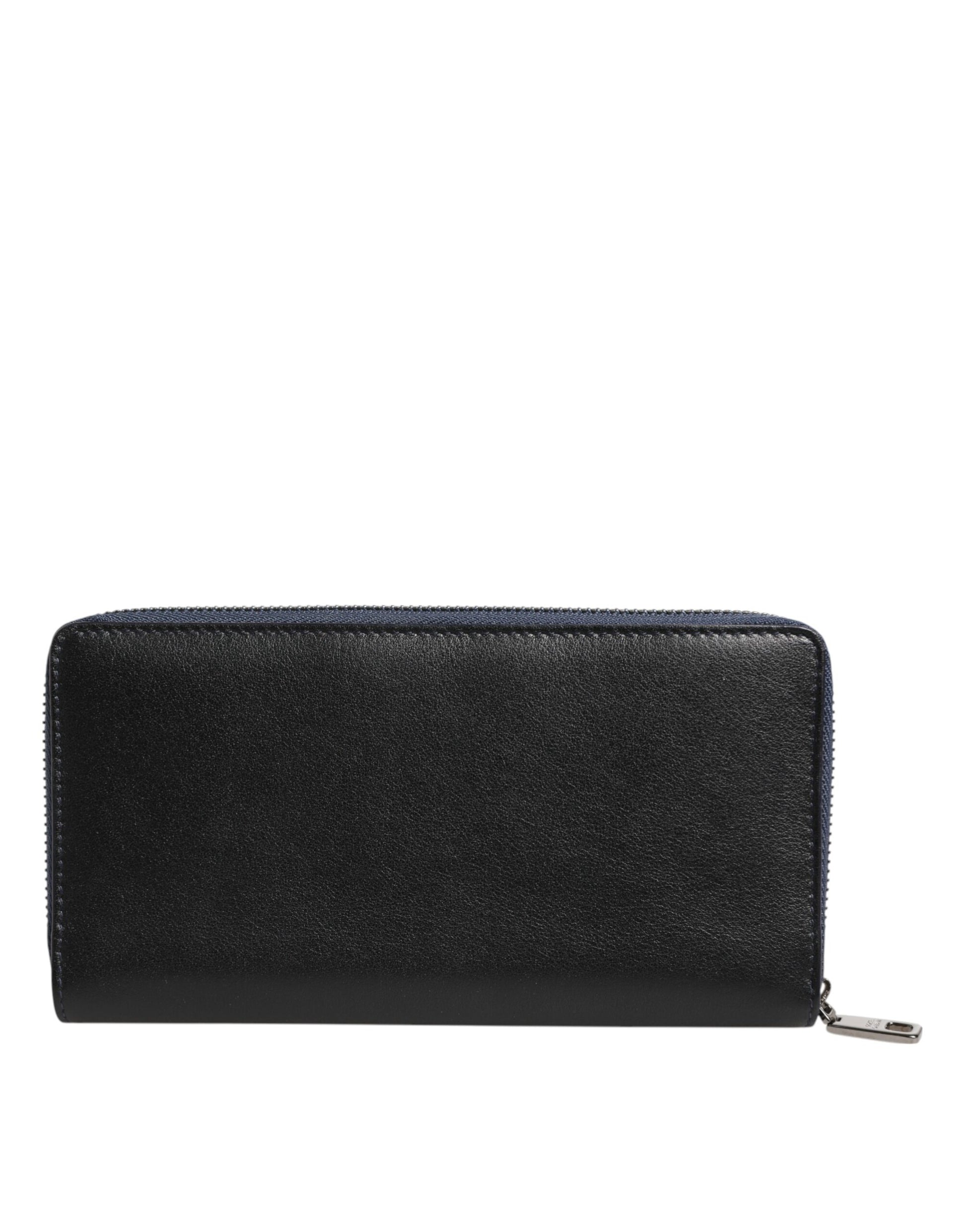 Dolce & Gabbana Black Blue Exotic Leather Men Continental Clutch Wallet Curated Luxury Accessories by Orvyn