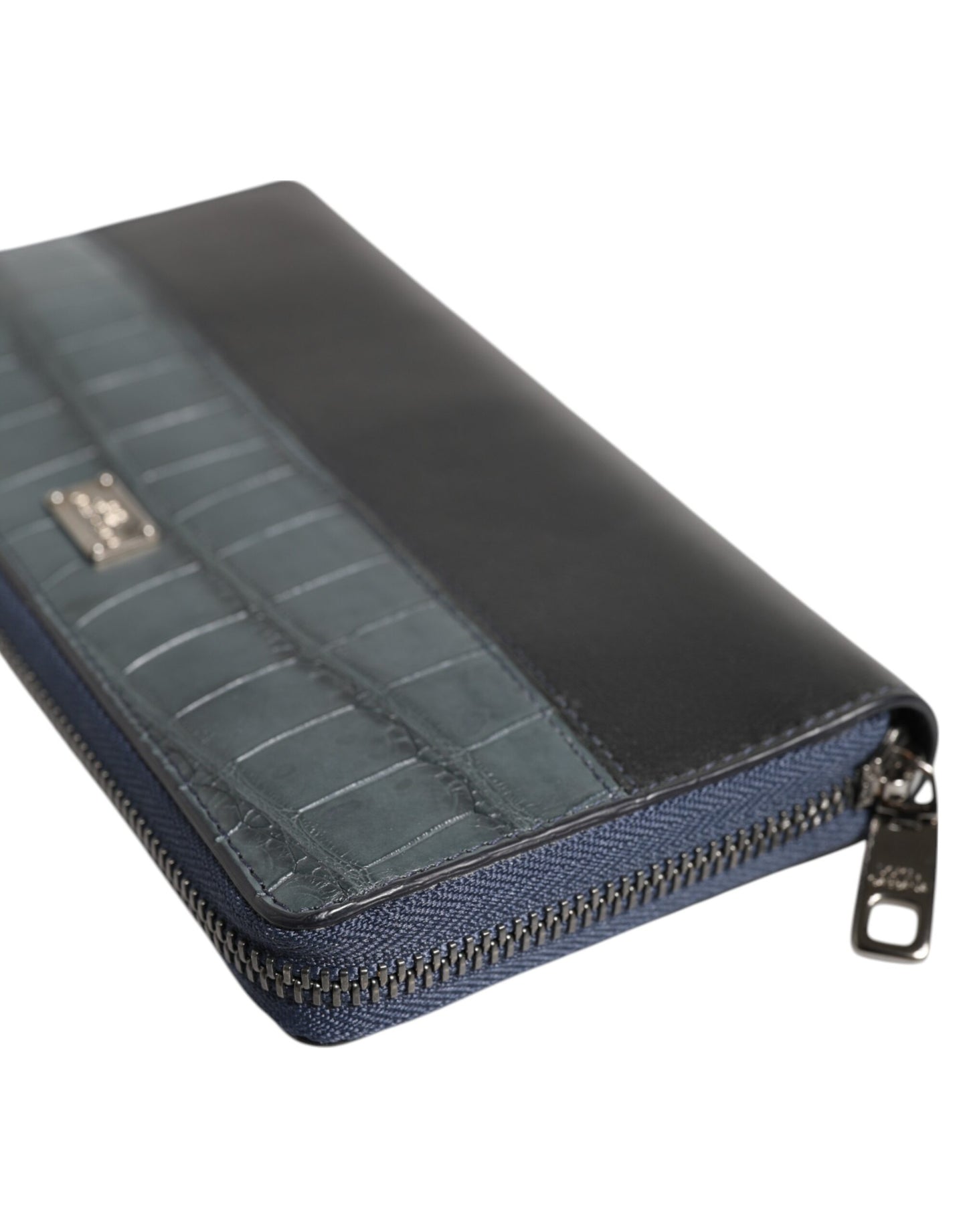 Dolce & Gabbana Black Blue Exotic Leather Men Continental Clutch Wallet Curated Luxury Accessories by Orvyn