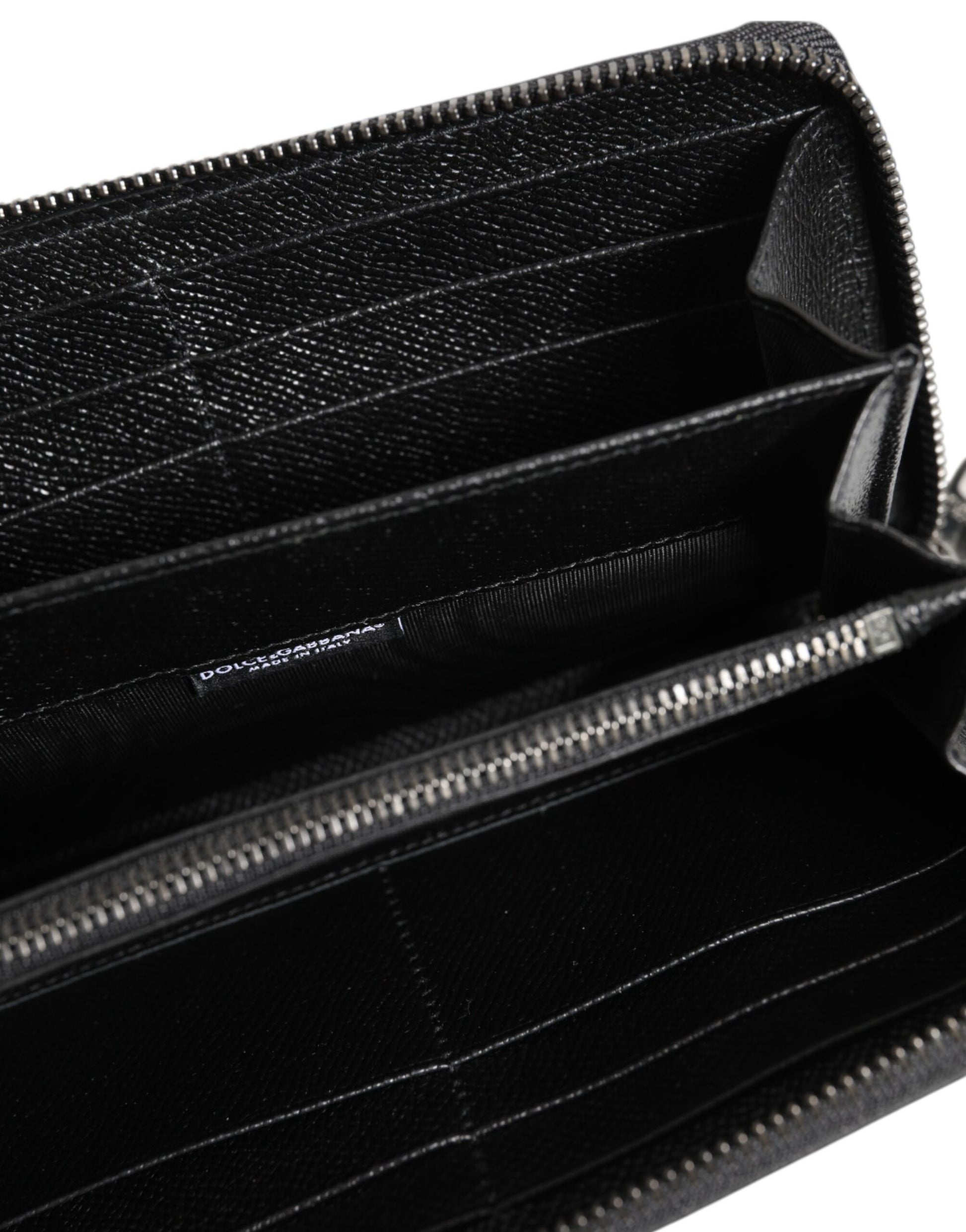 Dolce & Gabbana Black Leather #DGFAMILY Zipper Continental Mens Wallet Curated Luxury Accessories by Orvyn