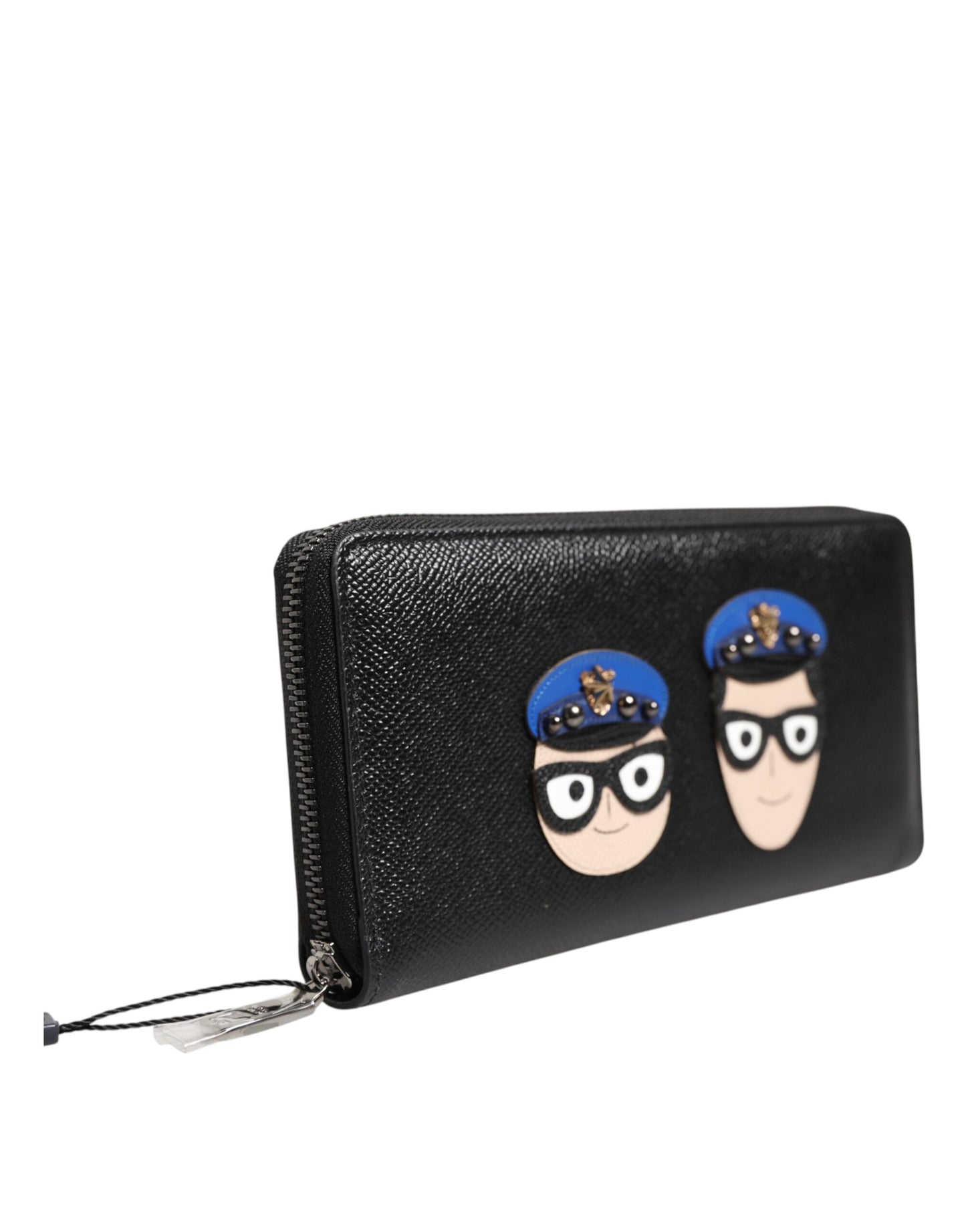 Dolce & Gabbana Black Leather #DGFAMILY Zipper Continental Mens Wallet Curated Luxury Accessories by Orvyn