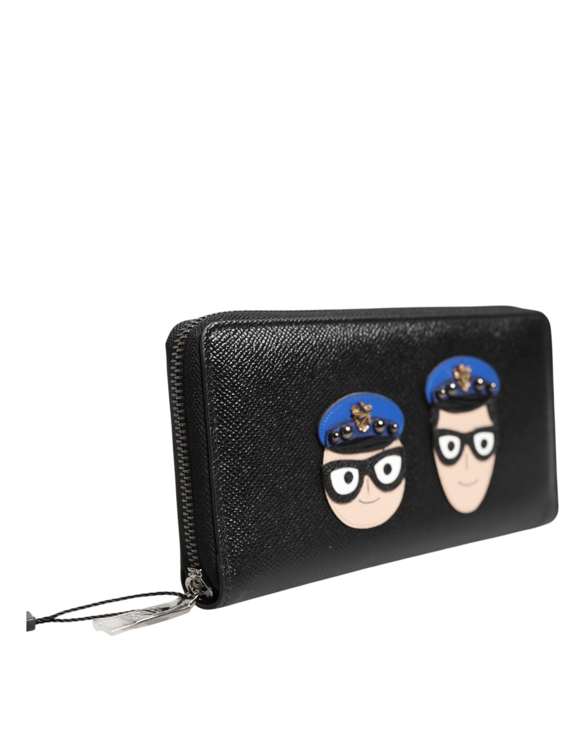 Dolce & Gabbana Black Leather #DGFAMILY Zipper Continental Mens Wallet Curated Luxury Accessories by Orvyn