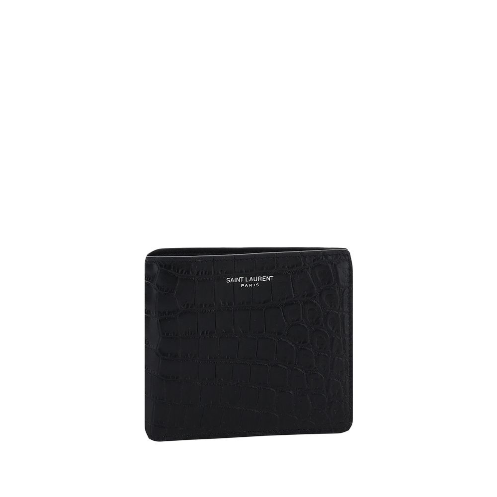 Saint Laurent Black Calf Leather Bos Taurus Wallet Curated Luxury Accessories by Orvyn