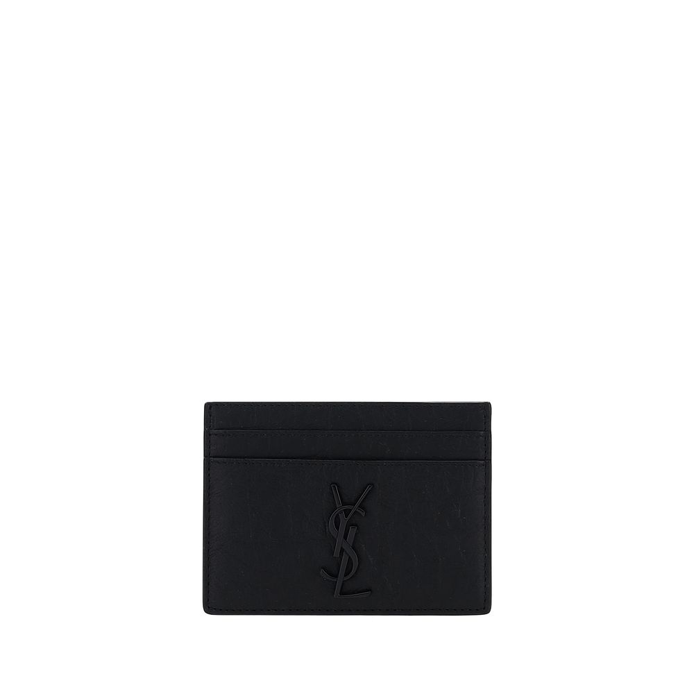 Saint Laurent Black Leather Cardholder Wallet Curated Luxury Accessories by Orvyn