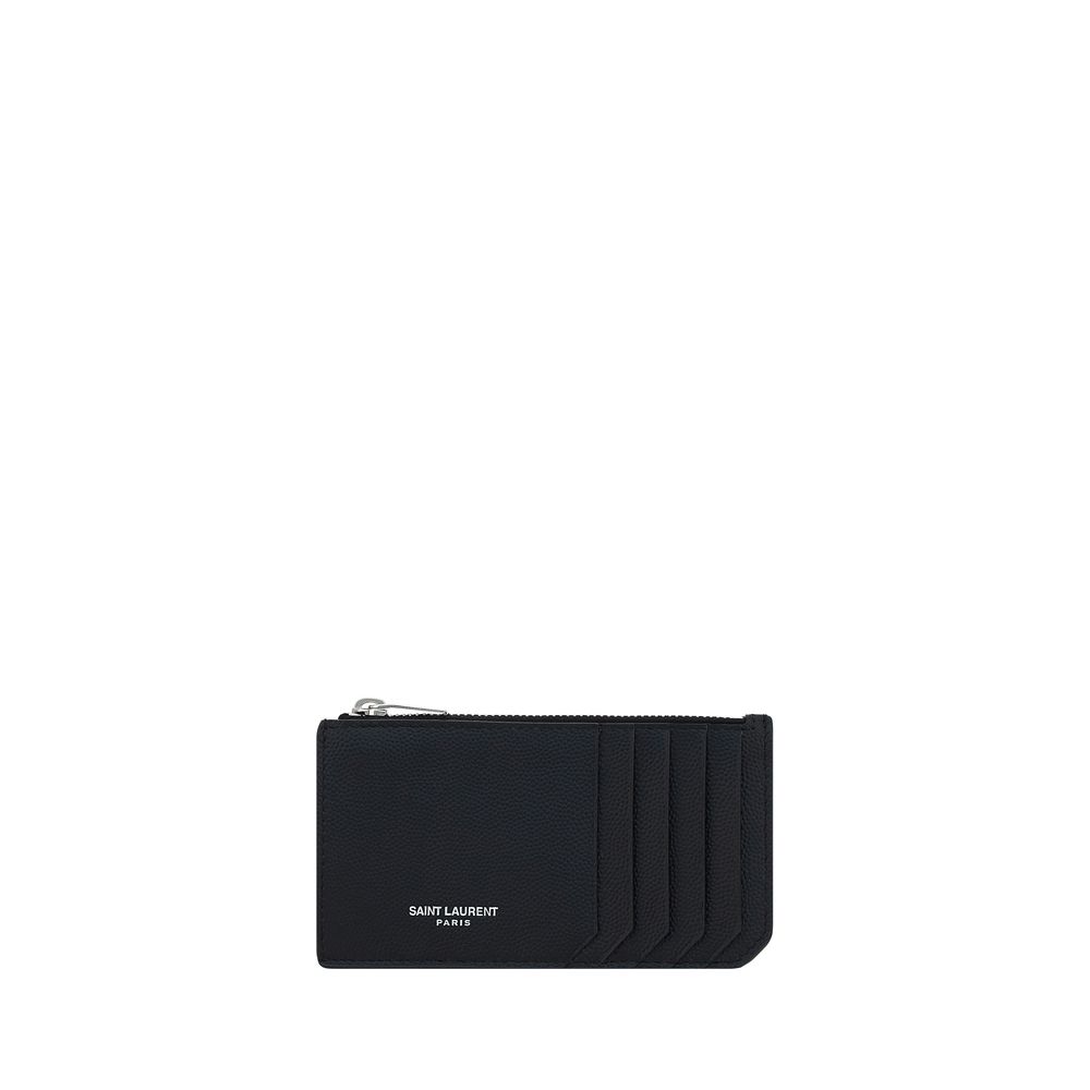 Saint Laurent Black Calf Leather Bos Taurus Wallet Curated Luxury Accessories by Orvyn