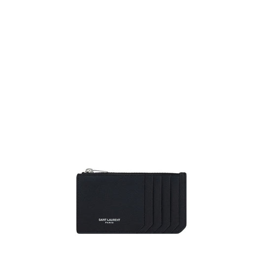 Saint Laurent Black Calf Leather Bos Taurus Wallet Curated Luxury Accessories by Orvyn