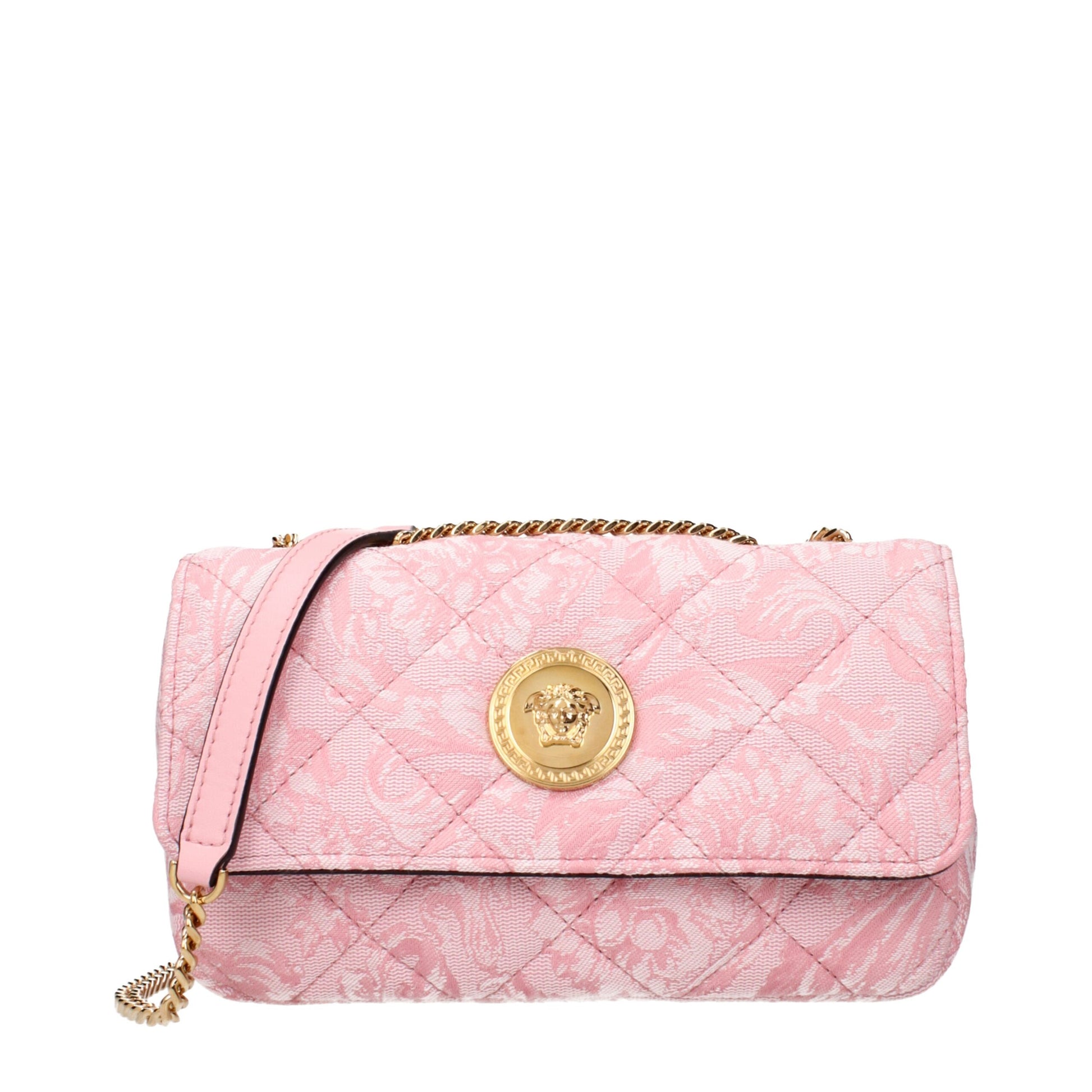 Versace Pink Fabric Shoulder Bag Curated Luxury Accessories by Orvyn