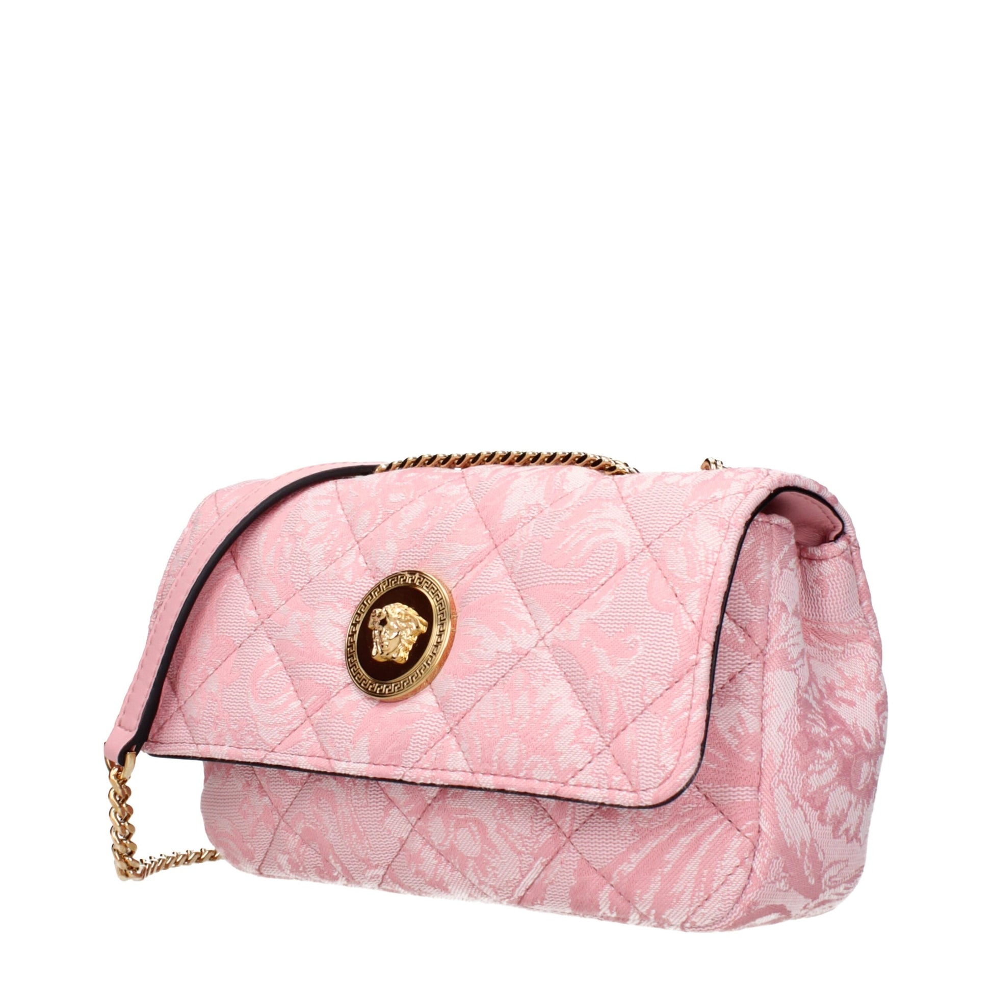 Versace Pink Fabric Shoulder Bag Curated Luxury Accessories by Orvyn